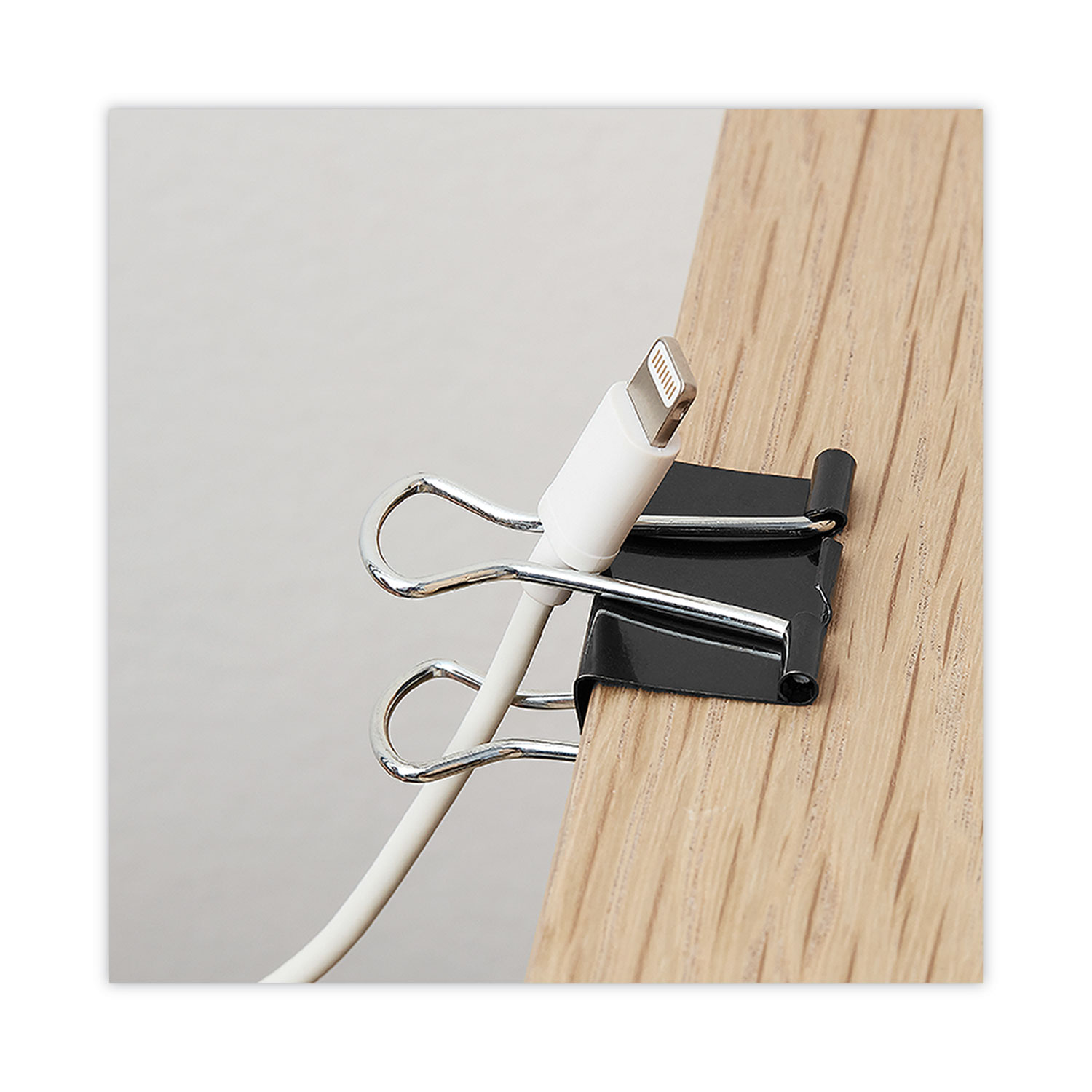 Binder Clips, Medium, Black/Silver, Dozen Zerbee
