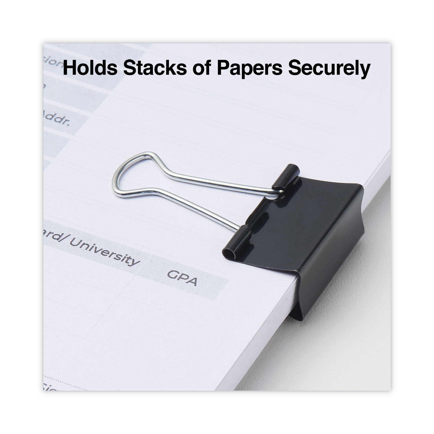 Binder Clips, Medium, Black/Silver, Dozen Zerbee