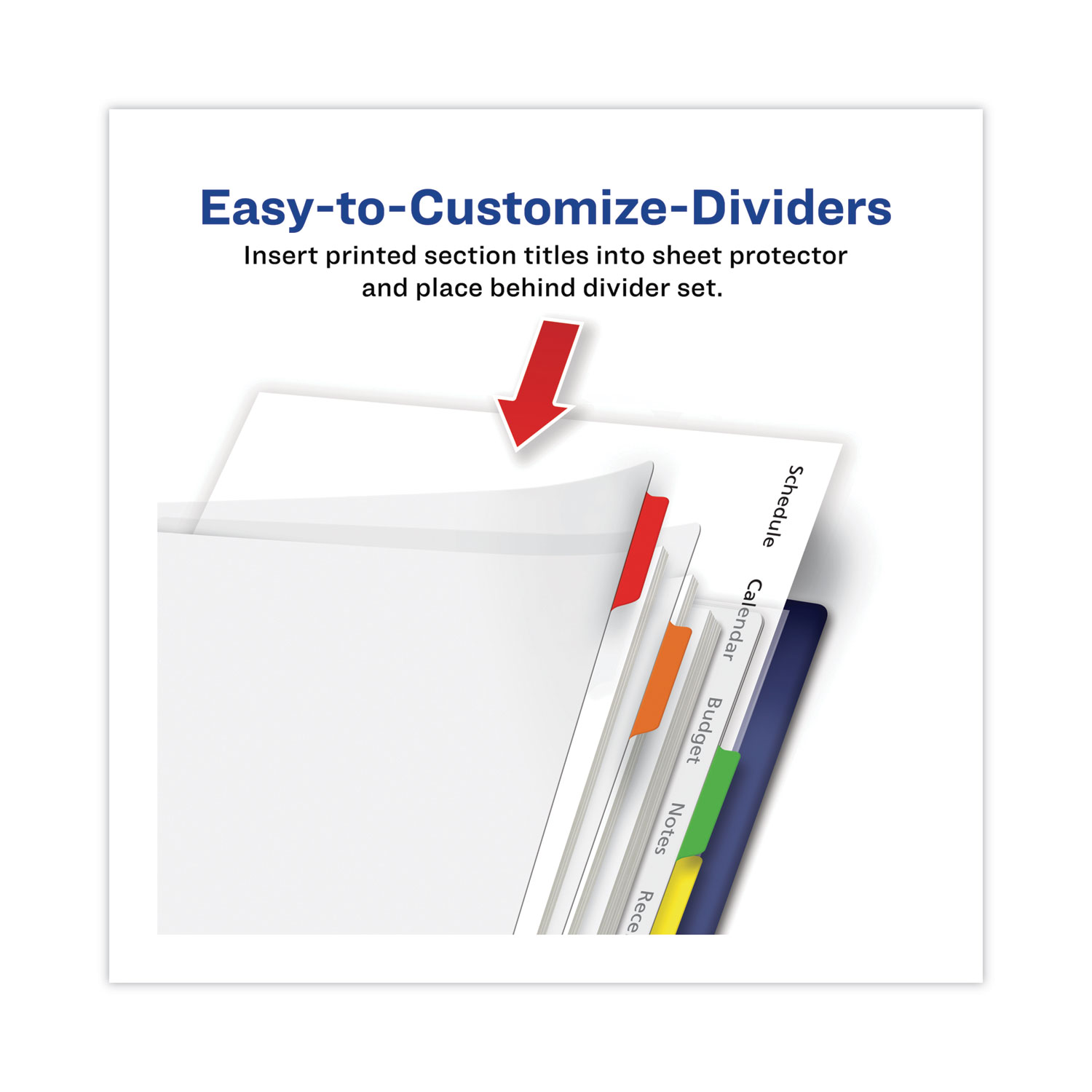 Clear Easy View Plastic Dividers with Multicolored Tabs and Sheet Protector, 8Tab, 11 x 8.5