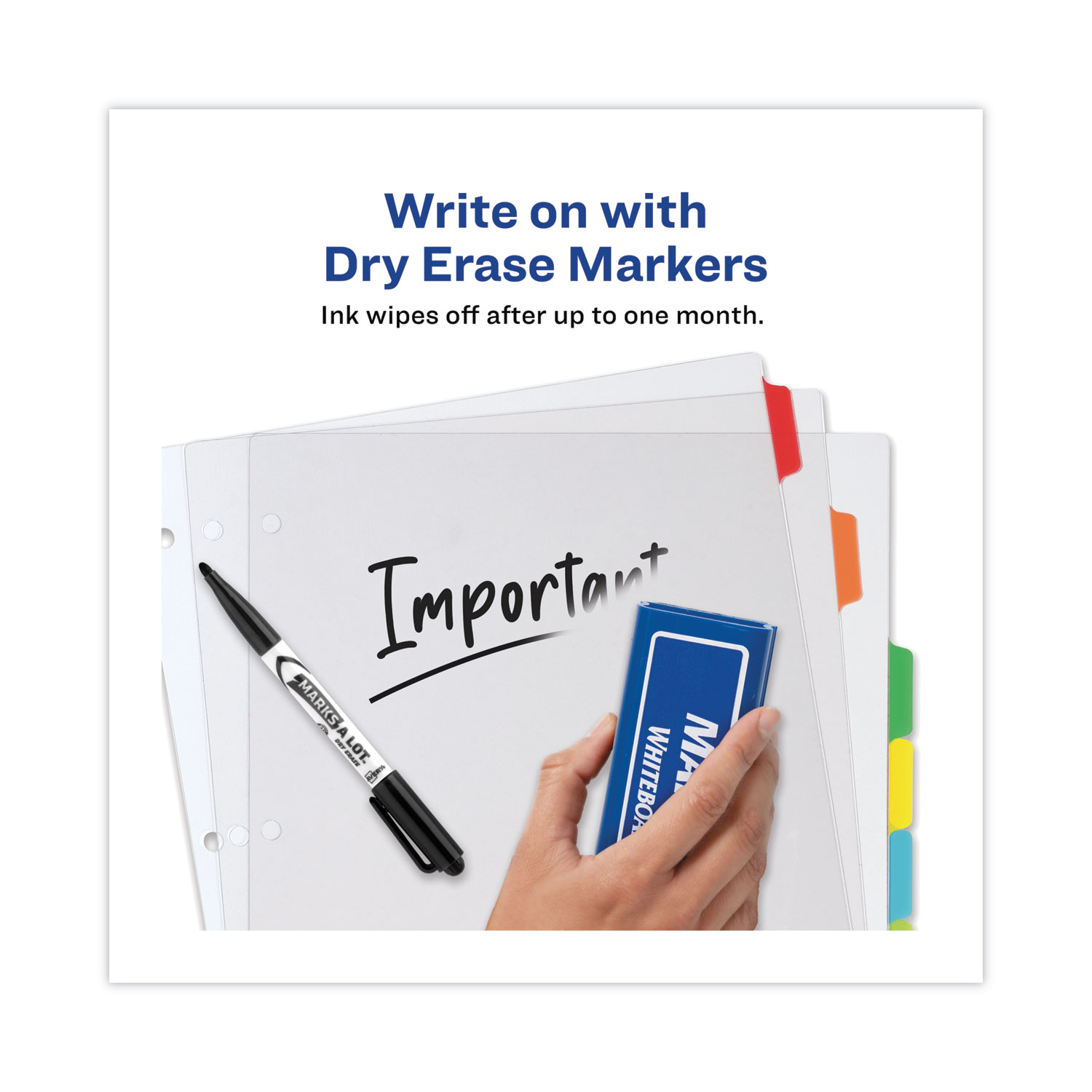 Clear Easy View Plastic Dividers with Multicolored Tabs and Sheet Protector, 8Tab, 11 x 8.5