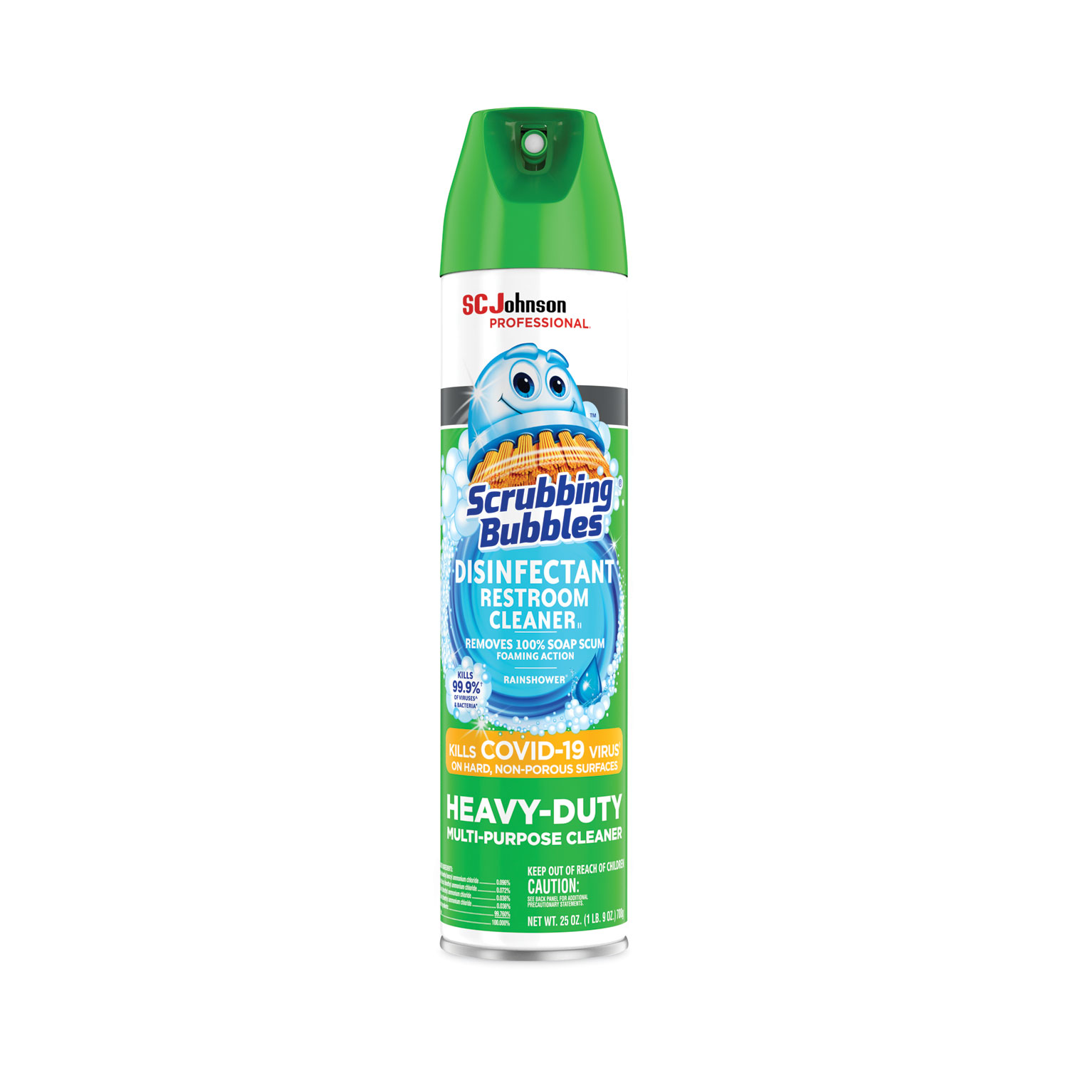 Disinfectant Restroom Cleaner II, Rain Shower Scent, 25 oz Aerosol