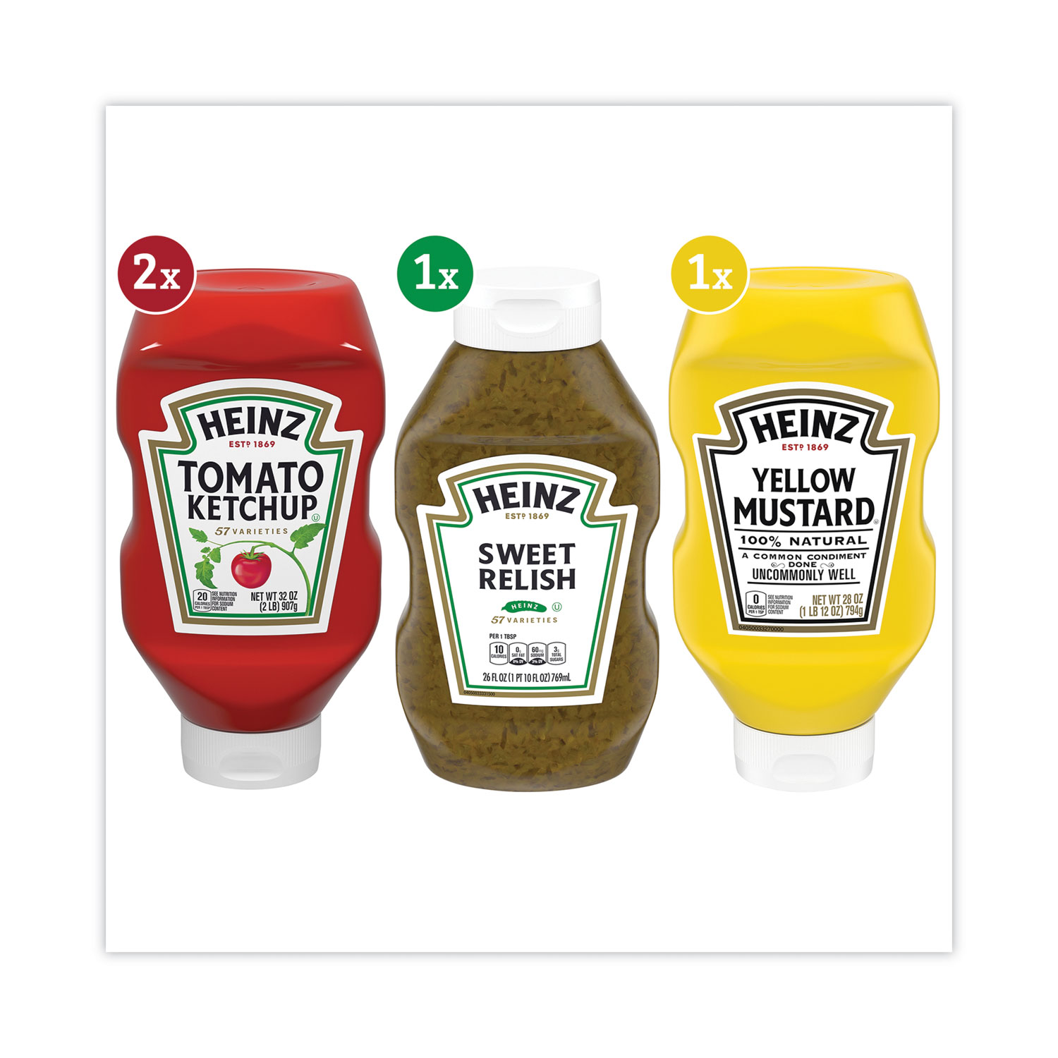 Ketchup, Mustard and Relish Picnic Pack, 2 Ketchup, Mustard, Relish, 4