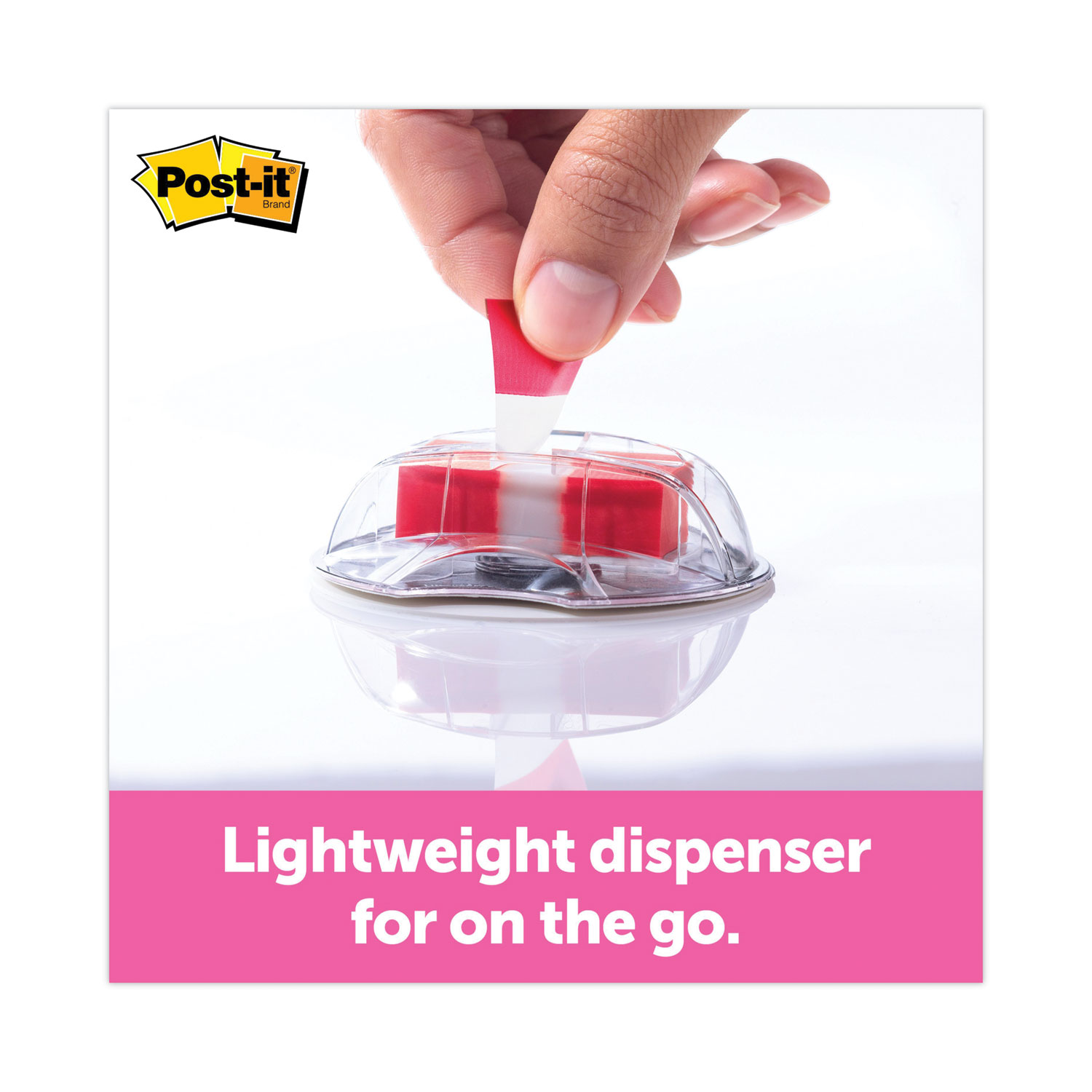Postit® Flags High Volume Flag Dispenser, "Sign Here", Red, 200 Flags
