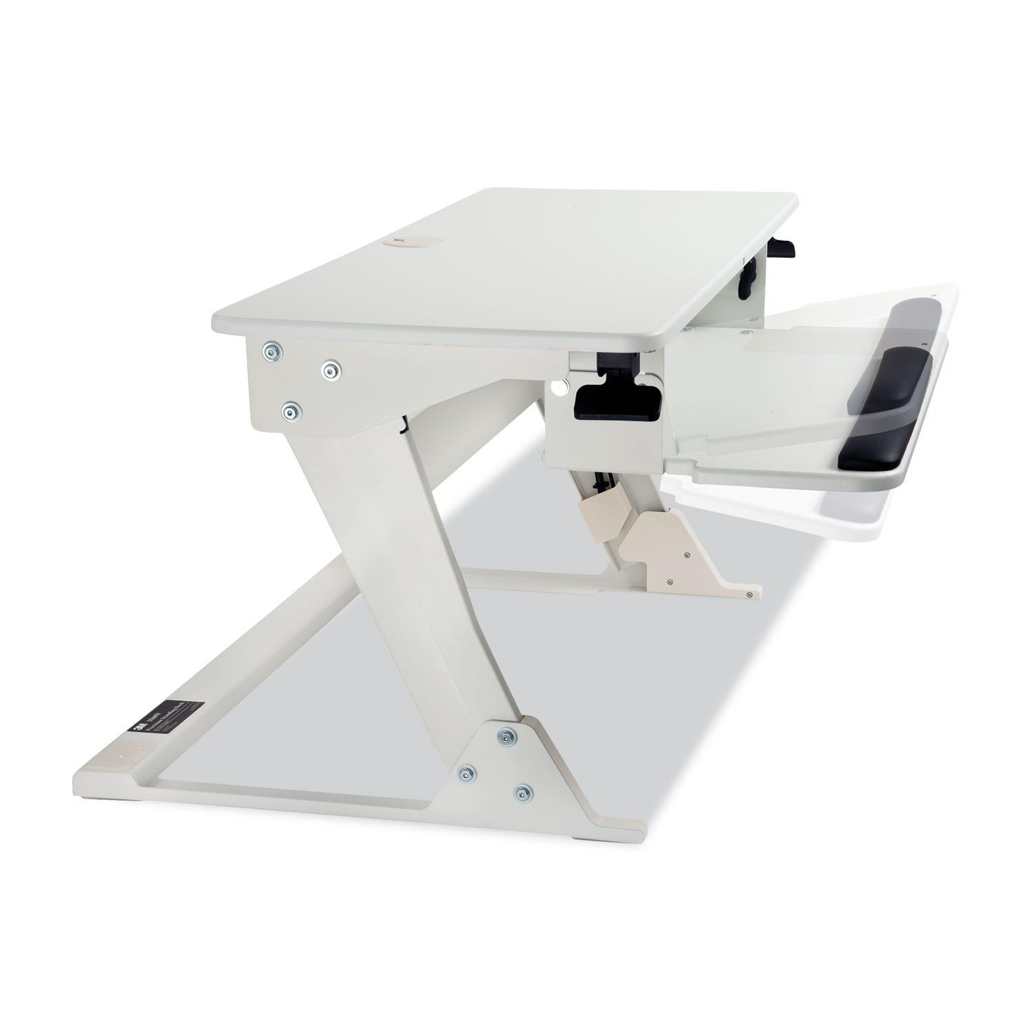 Precision Standing Desk, 35.4" x 23.2" x 6.2" to 20", White takea
