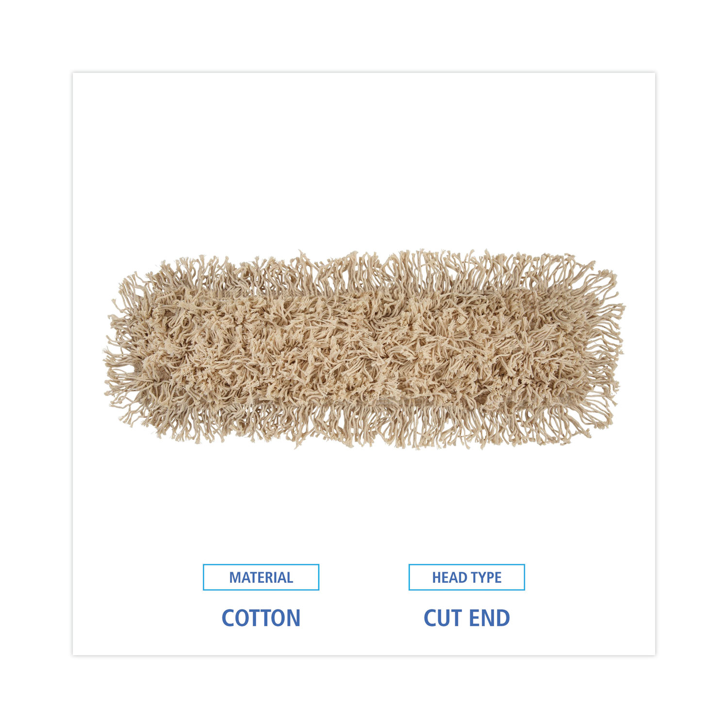 Industrial Dust Mop Head, Hygrade Cotton, 24w x 5d, White Western