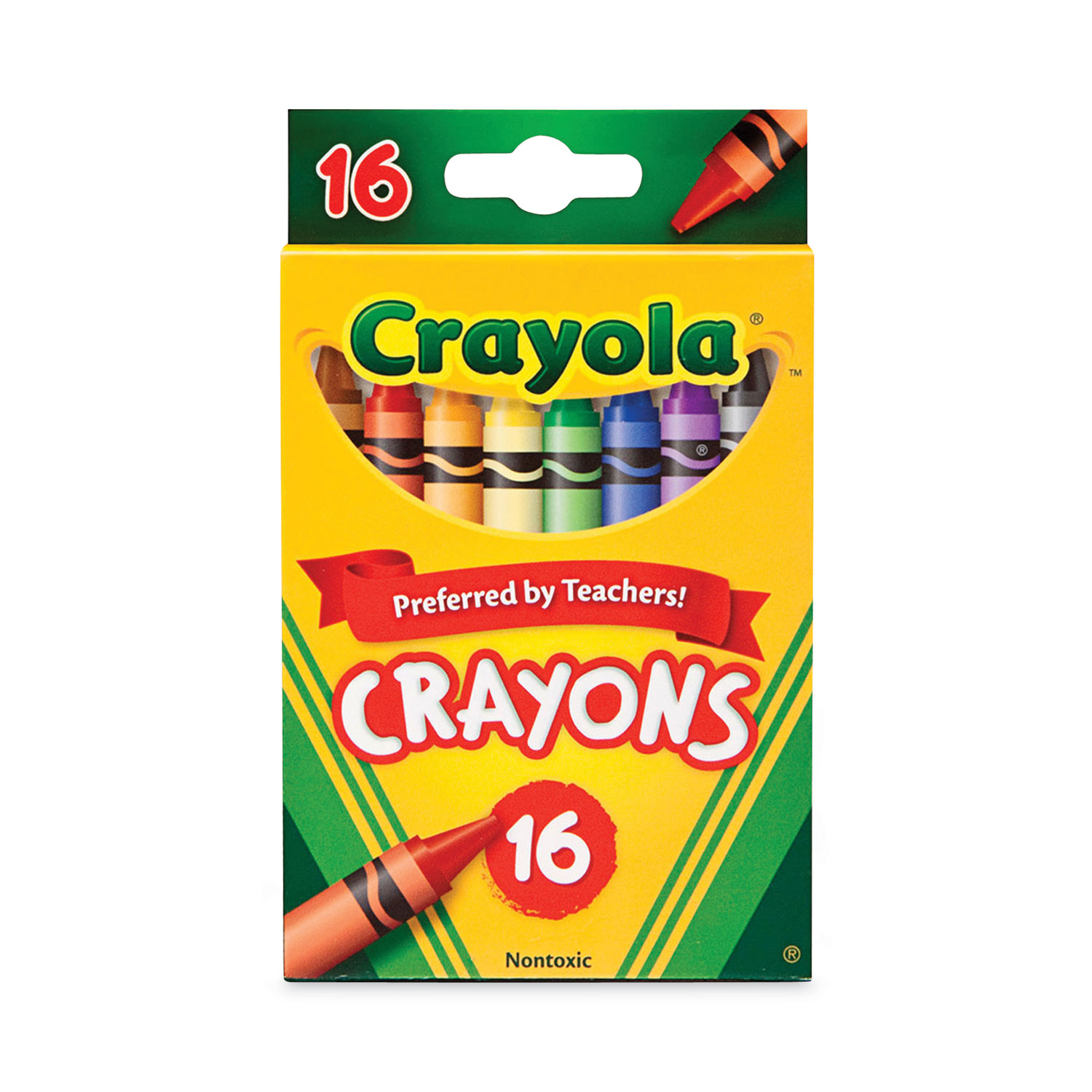 Classic Color Crayons, Peggable Retail Pack, 16 Colors/Pack Reparto