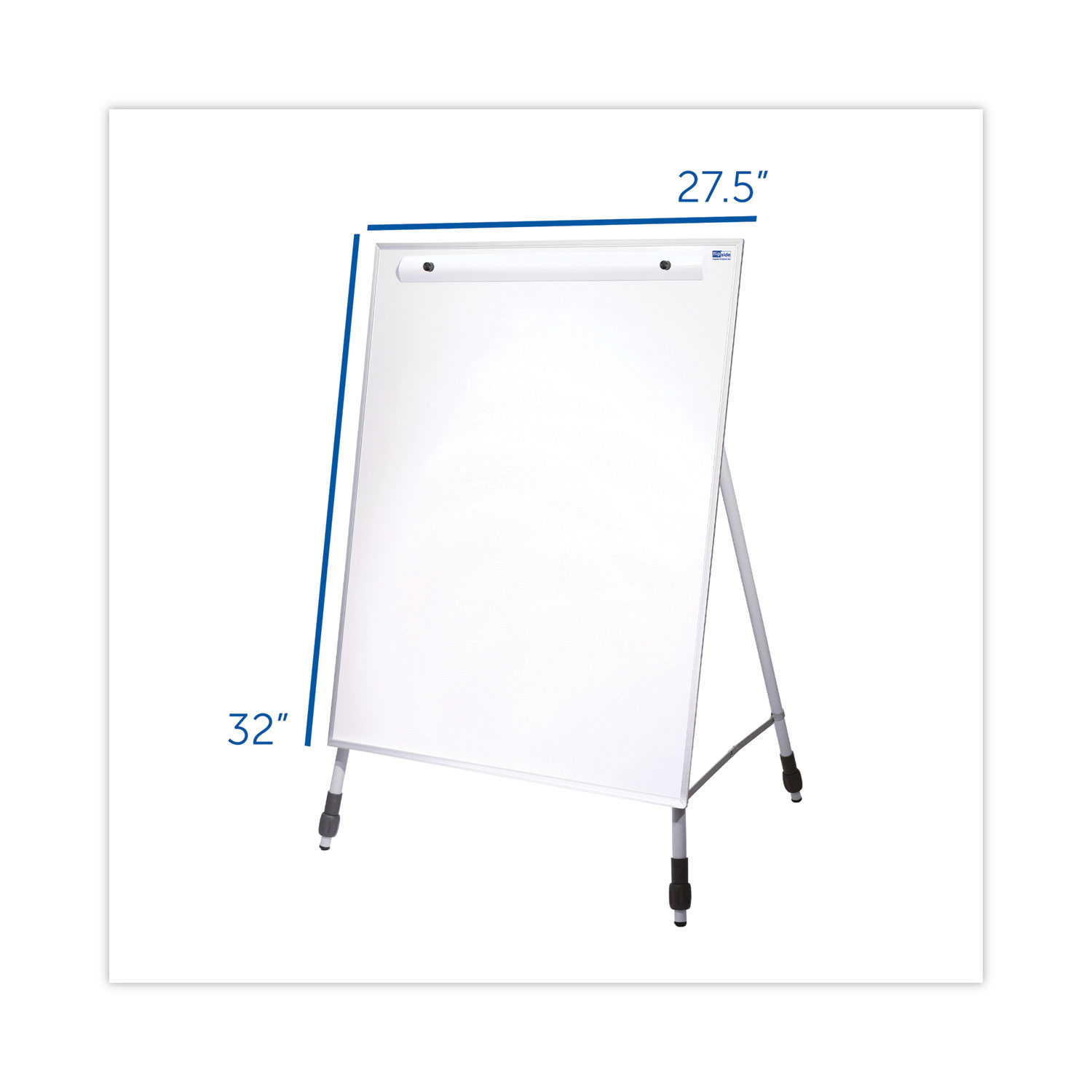 Flipside Adjustable Dry Erase Board, 27.5 x 32, White Surface, Silver Aluminum Frame Americhem