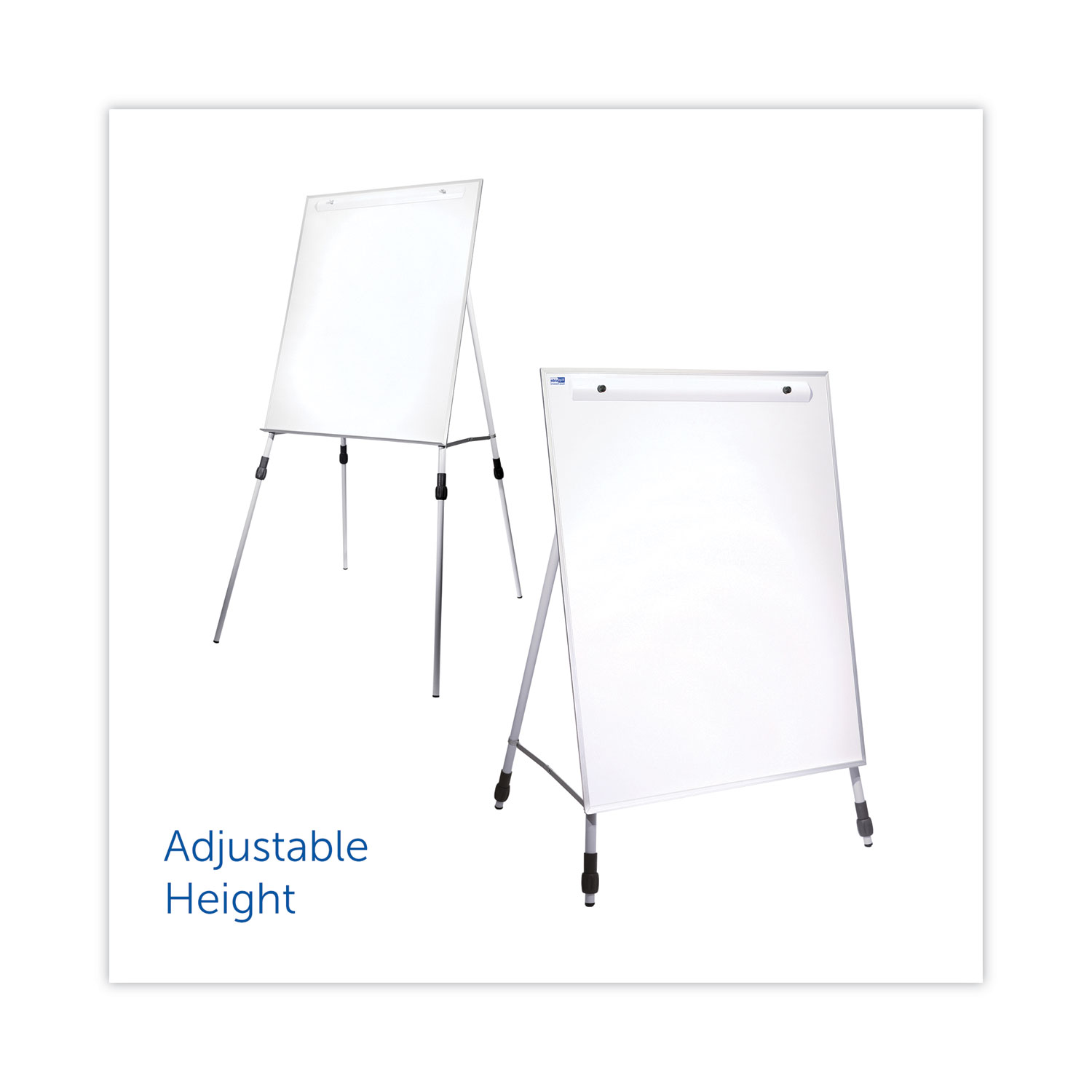 Flipside Adjustable Dry Erase Board, 27.5 x 32, White Surface, Silver Aluminum Frame Americhem