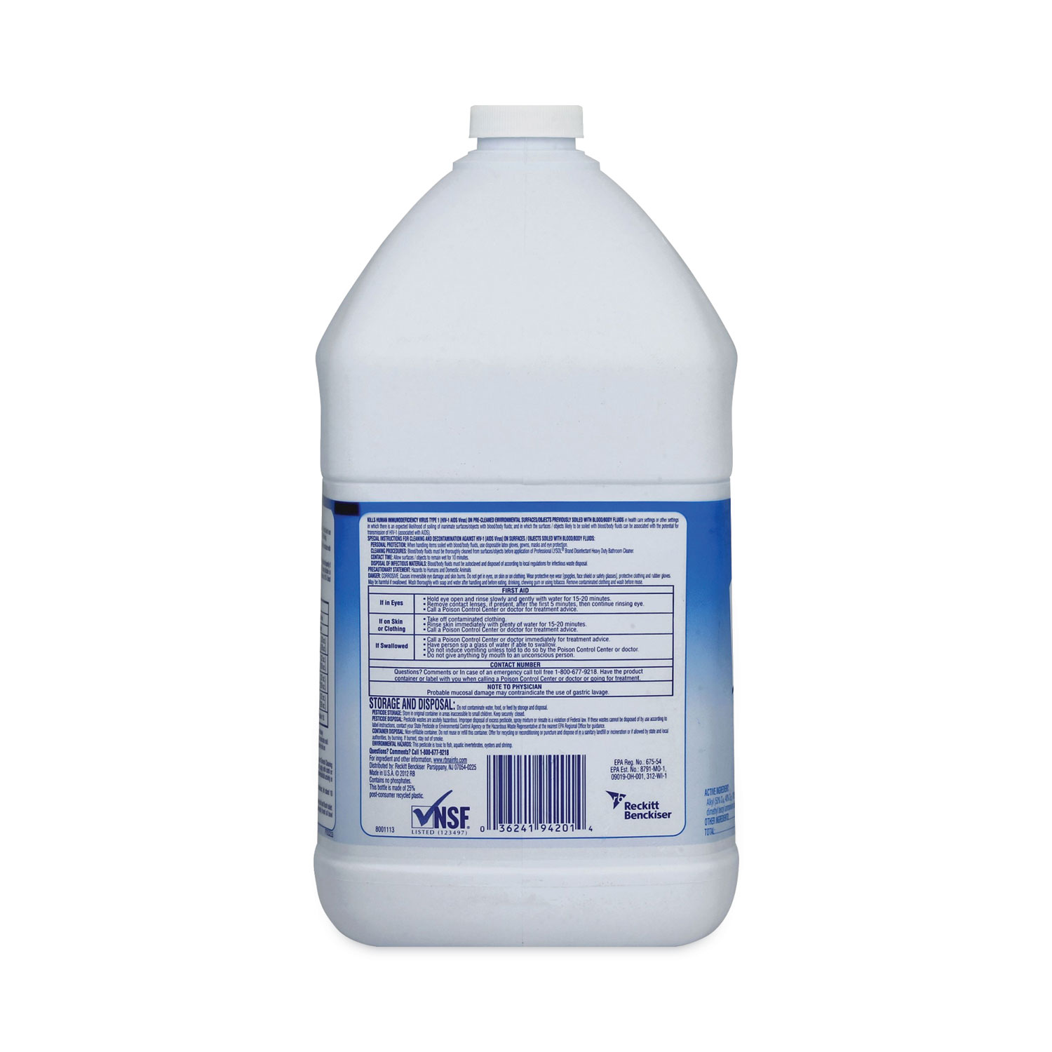 Disinfectant HeavyDuty Bathroom Cleaner Concentrate, Lime, 1 gal Bottle Sierra Office Systems