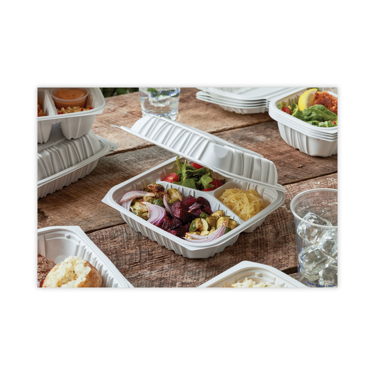 Pactiv Evergreen EarthChoice Vented Microwavable MFPP Hinged Lid