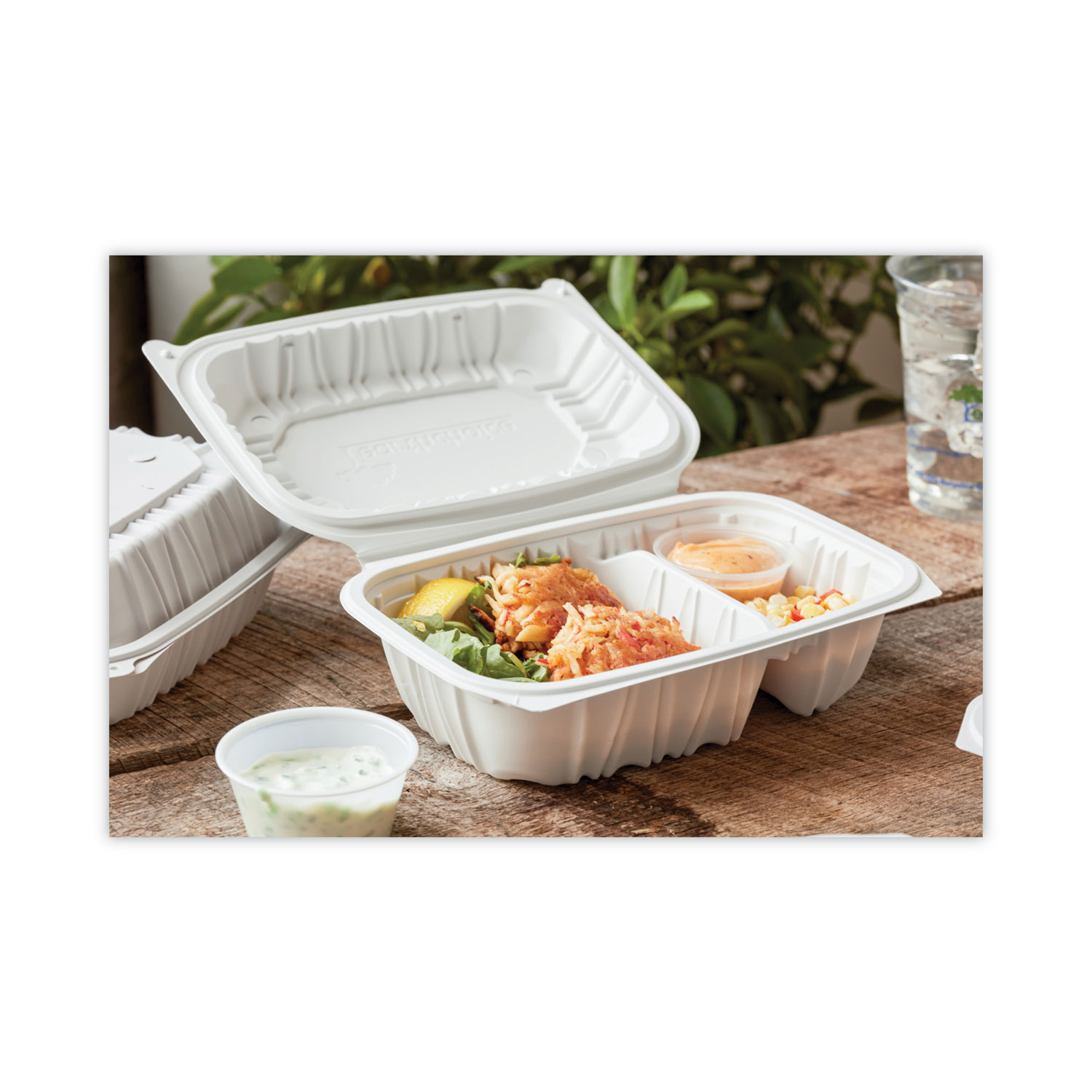 EarthChoice Vented Microwavable MFPP Hinged Lid Container, 2