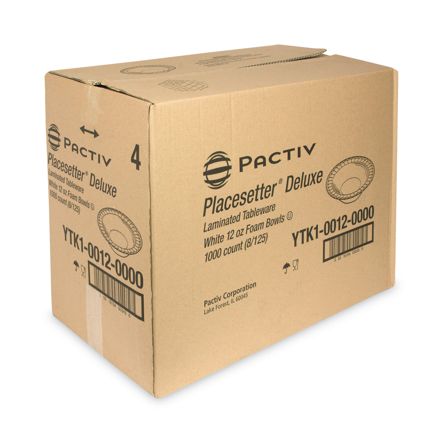 Pactiv Evergreen Placesetter Deluxe Laminated Foam Dinnerware, Bowl, 12