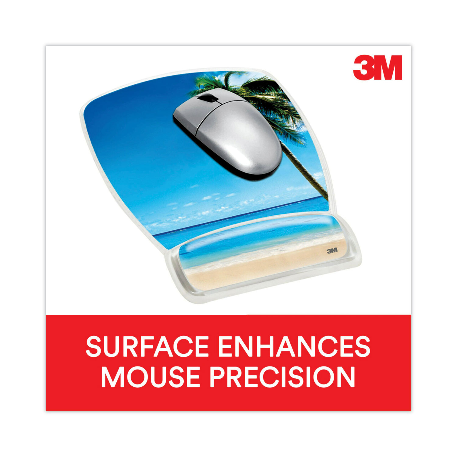 MMMMW308BH 3M Fun Design Clear Gel Mouse Pad Wrist Rest Zuma