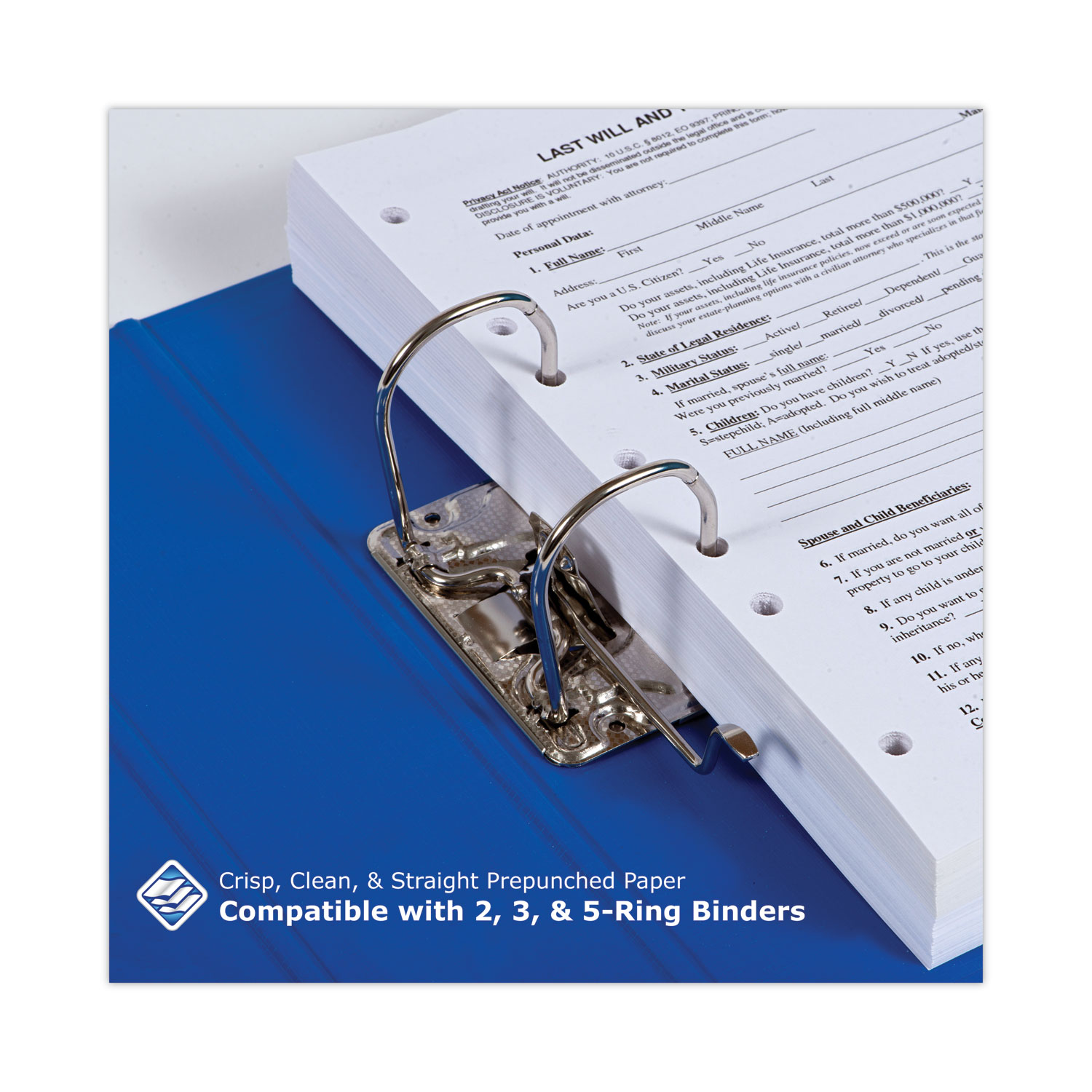 PrintWorks® Professional Perforated and Punched Paper, 7Hole Punched