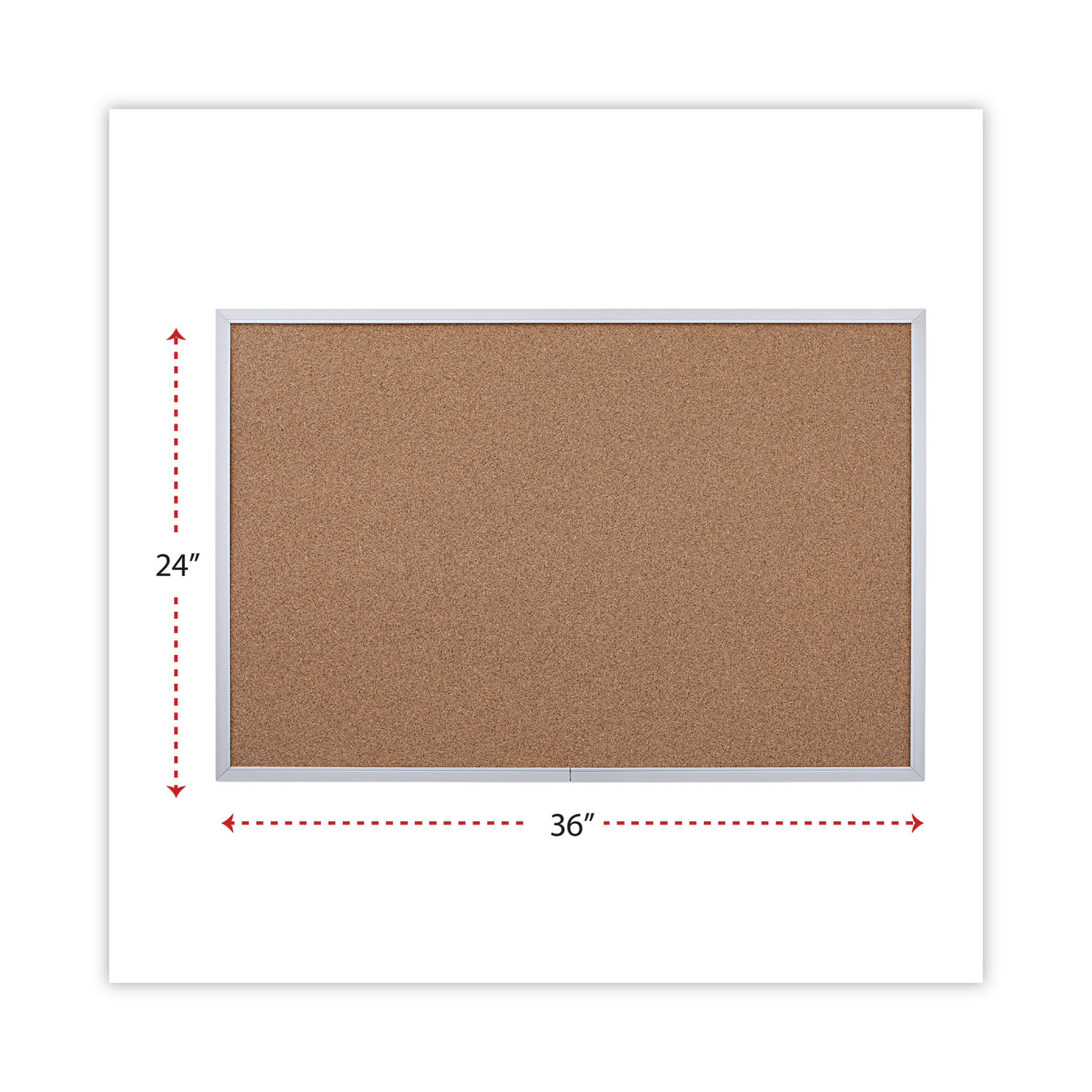 Cork Bulletin Board, 36 x 24, Tan Surface, Aluminum Frame myghop