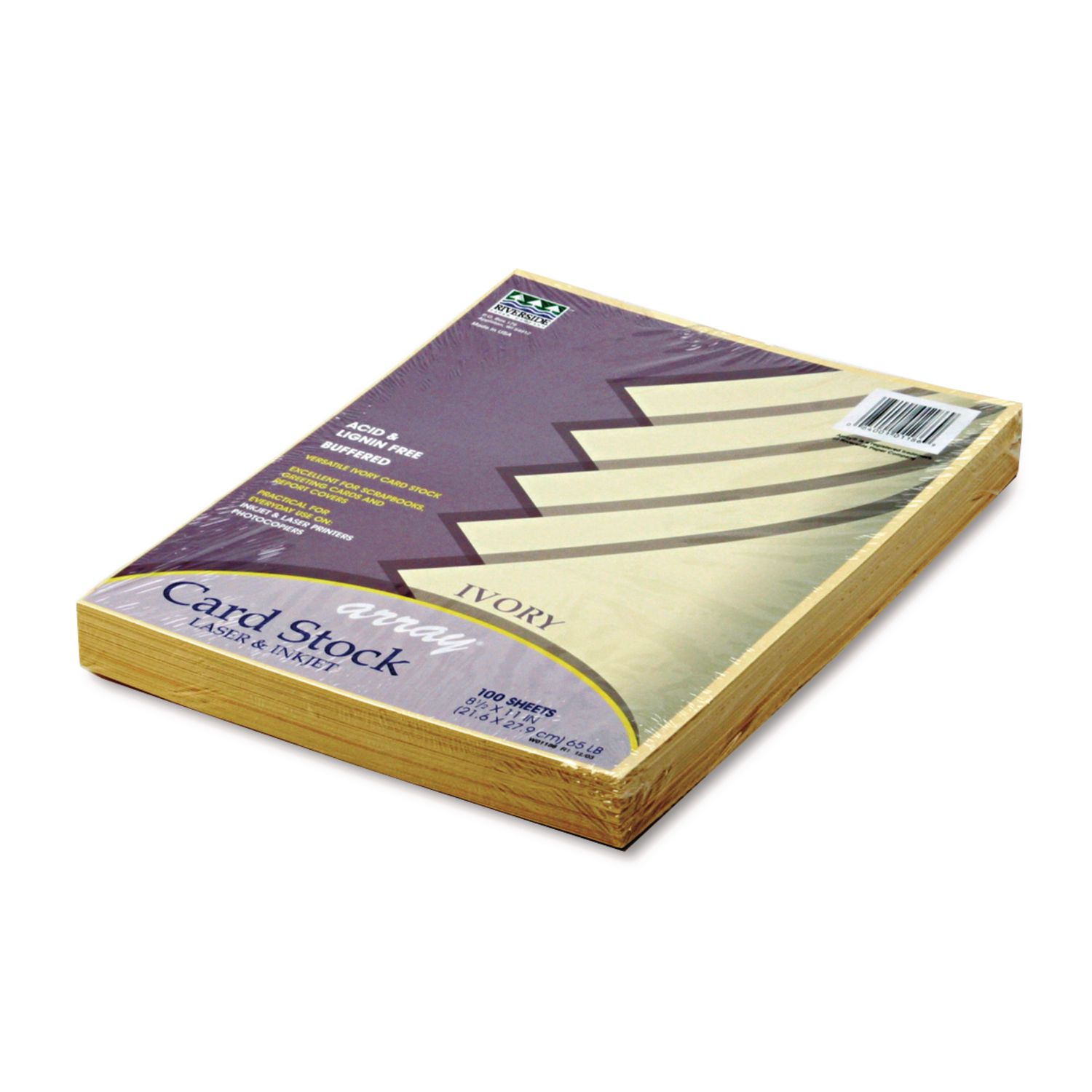 Array Card Stock, 65 lb Cover Weight, 8.5 x 11, Ivory, 100/Pack Reparto