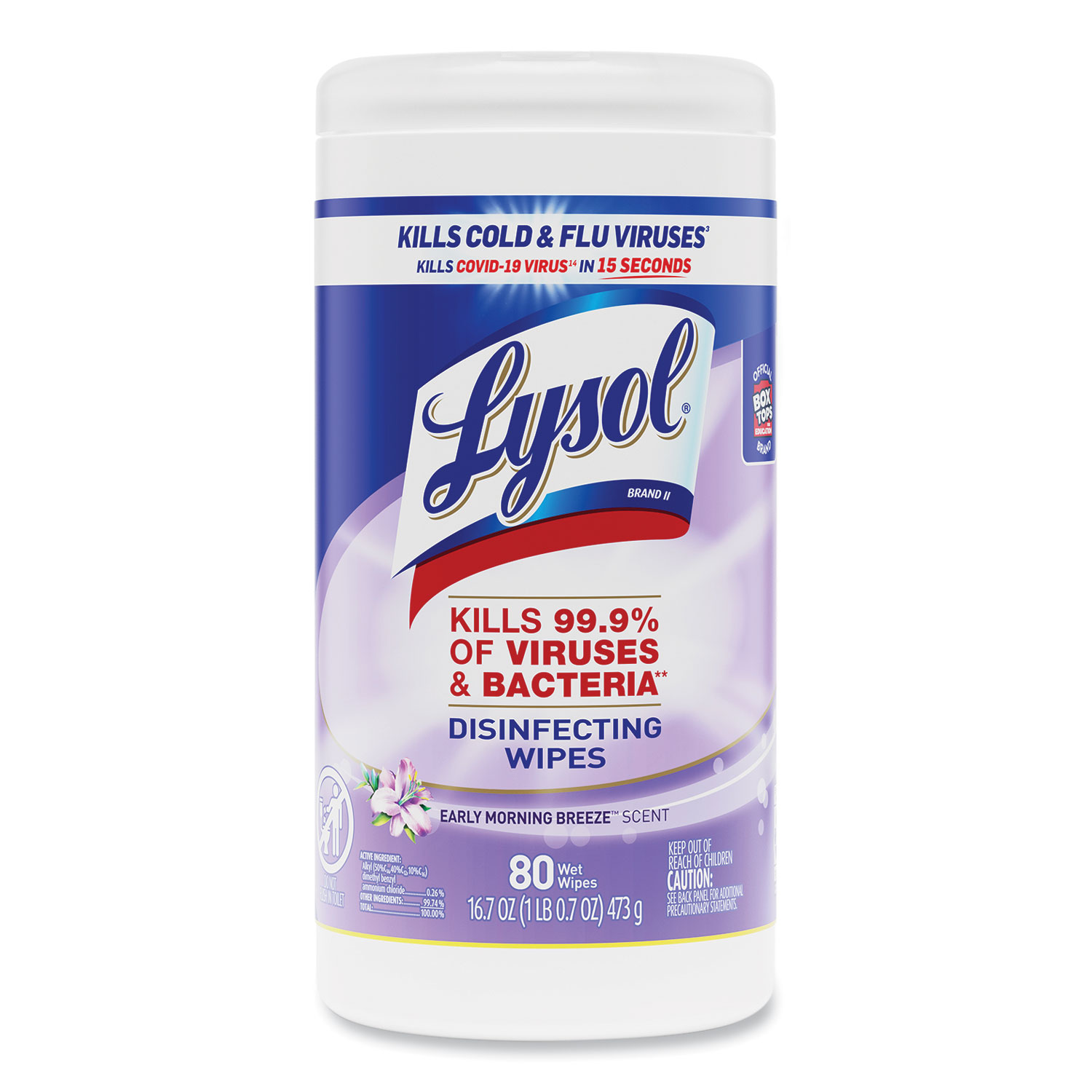 LYSOL® Brand Disinfecting Wipes, 1Ply, 7 x 7.25, Early Morning Breeze