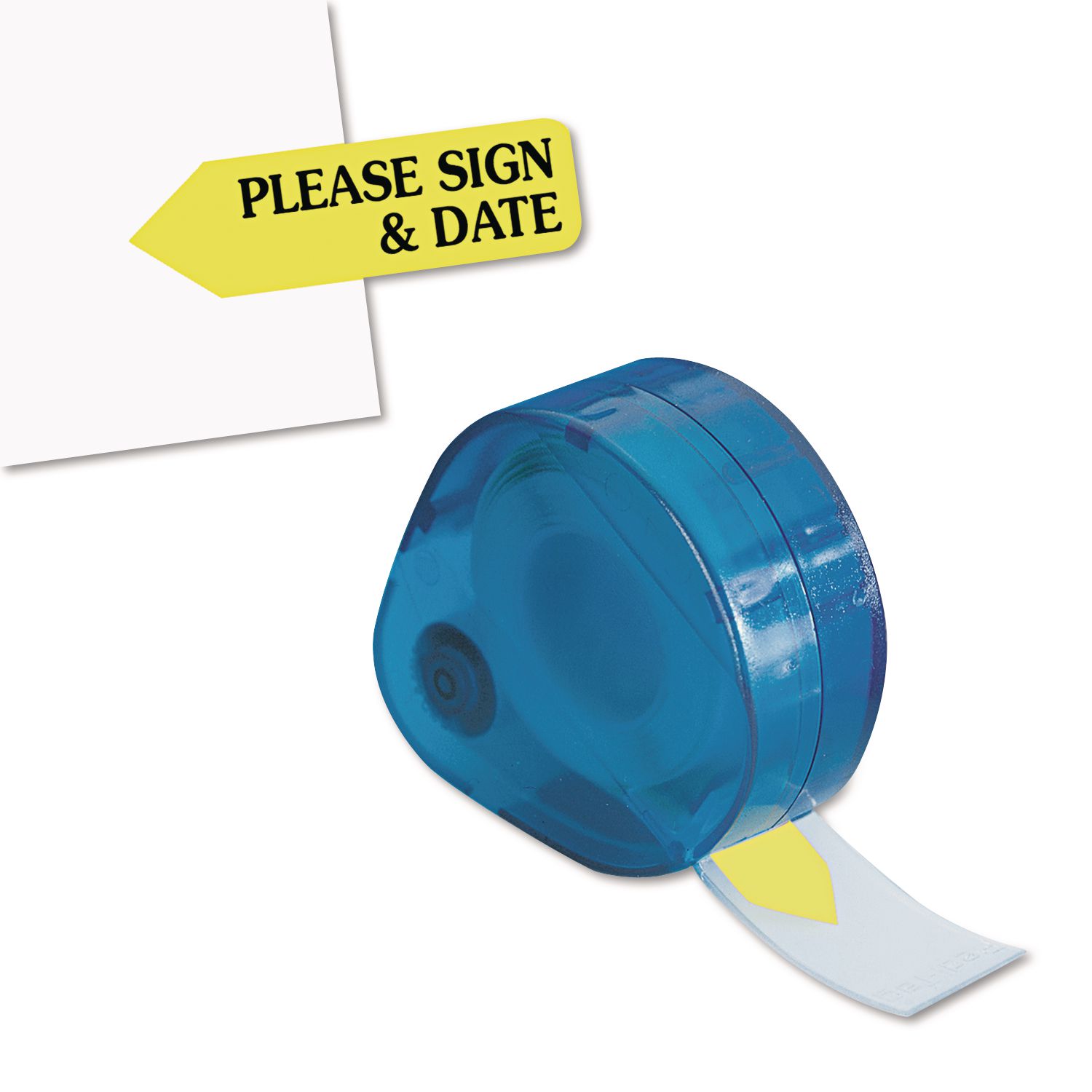 Arrow Message Page Flags in Dispenser, "Please Sign and Date", Yellow, 120 Flags Sierra Office