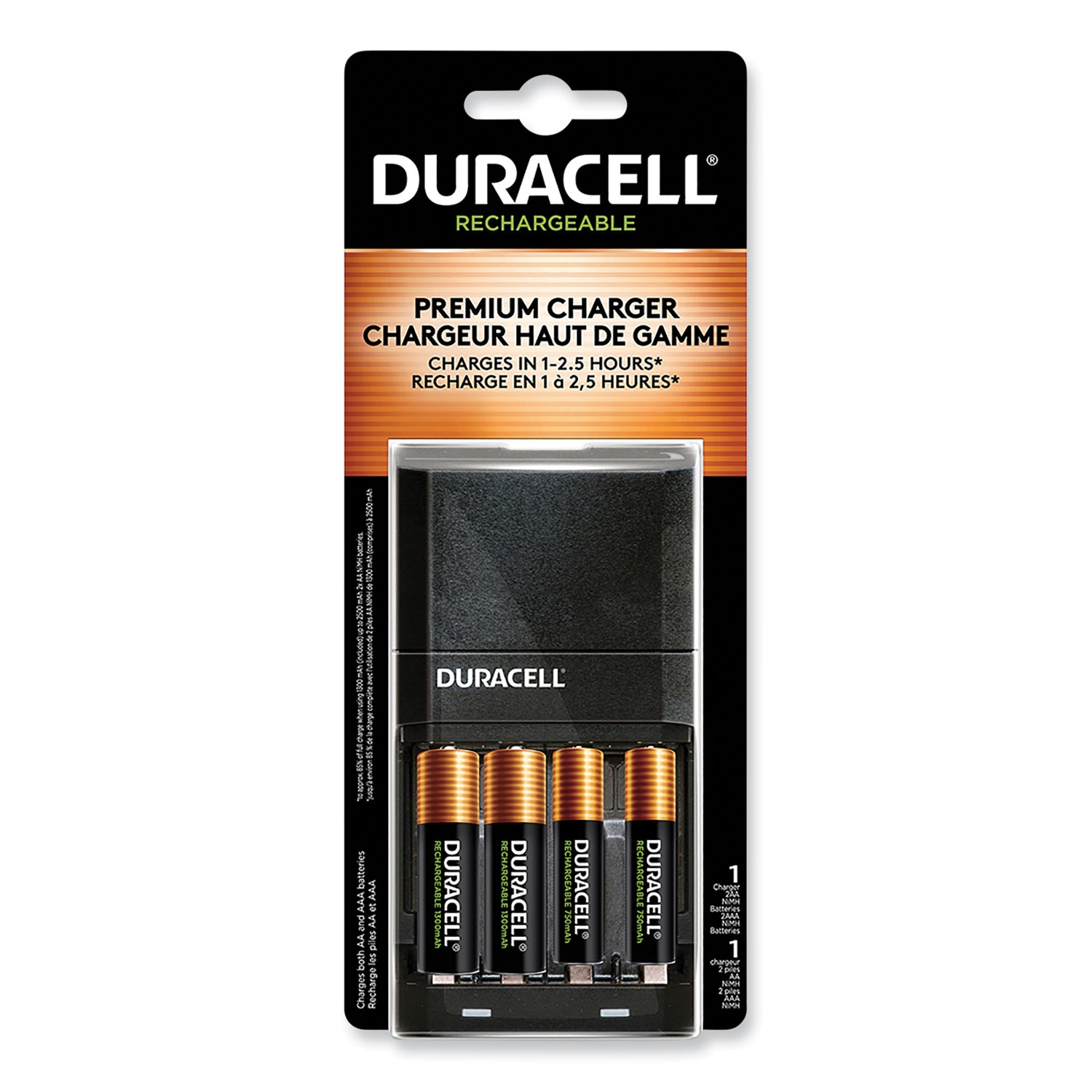Duracell® ION SPEED 4000 Hi-Performance Charger, Includes 2 AA and 2