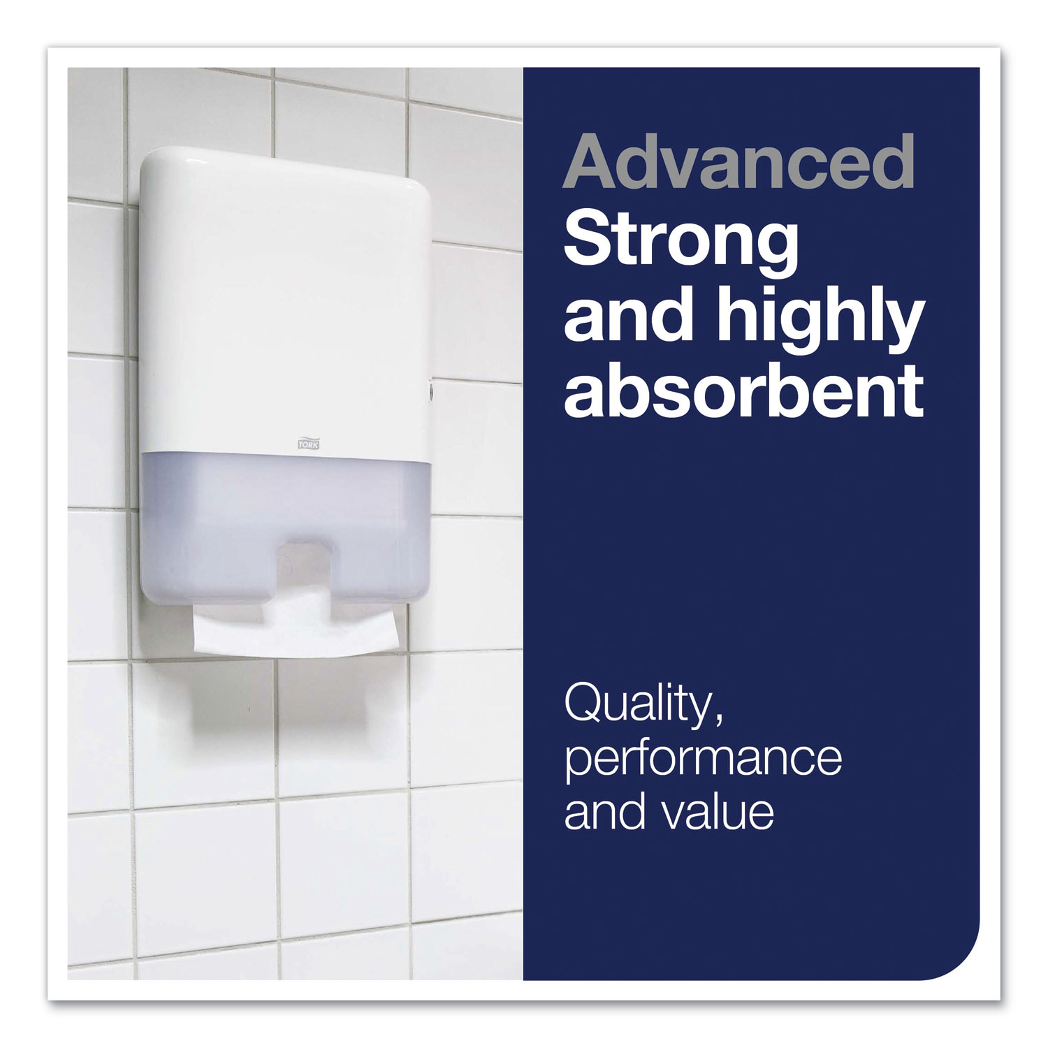 Tork® Advanced Multifold Hand Towel, 1Ply, 9 x 9.5, White, 250/Pack