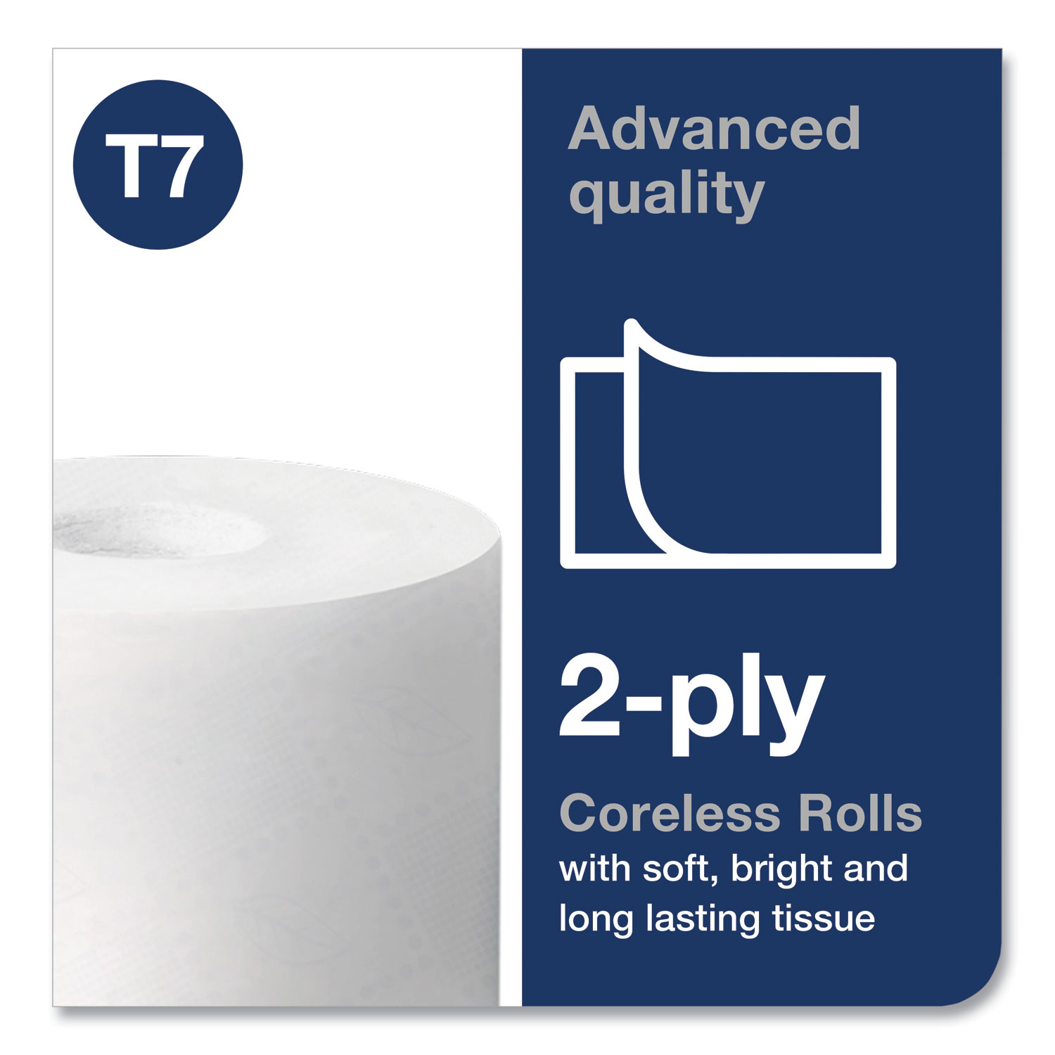 Tork® Advanced High Capacity Bath Tissue, Septic Safe, 2Ply, Coreless