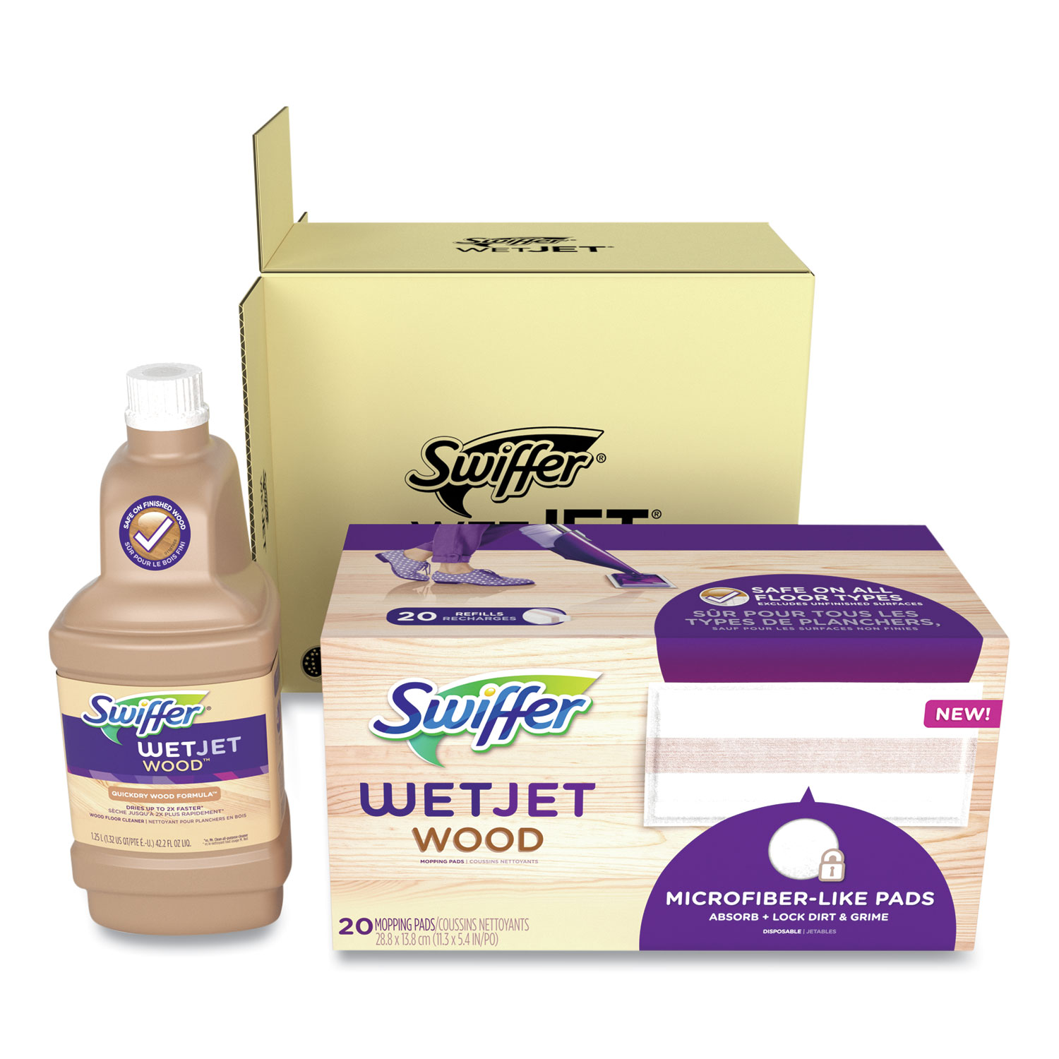 WetJet System Wood CleaningSolution Refill with Mopping Pads