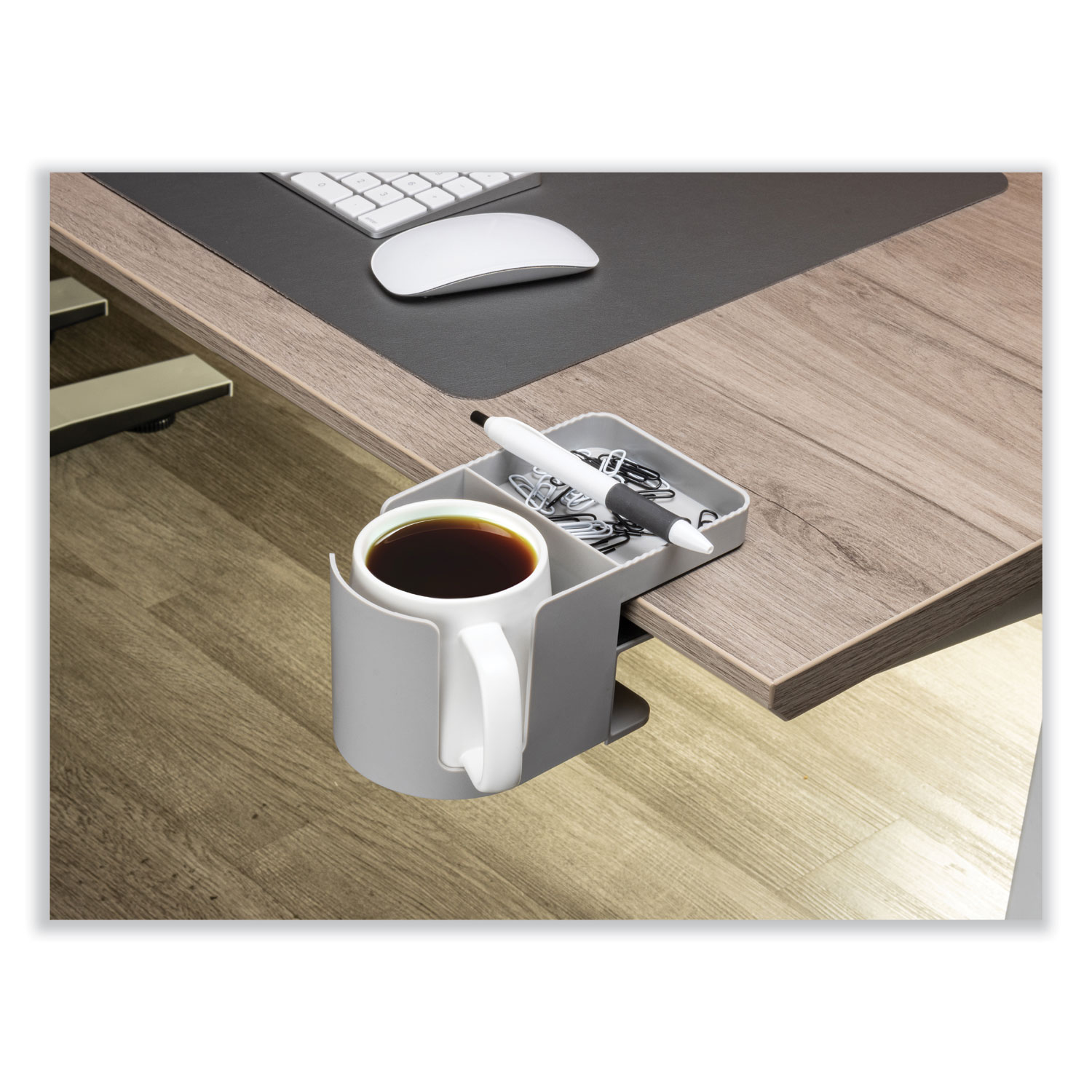 Standing Desk Cup Holder Organizer, Two Sections, 3.94 x 7.04 x 3.54