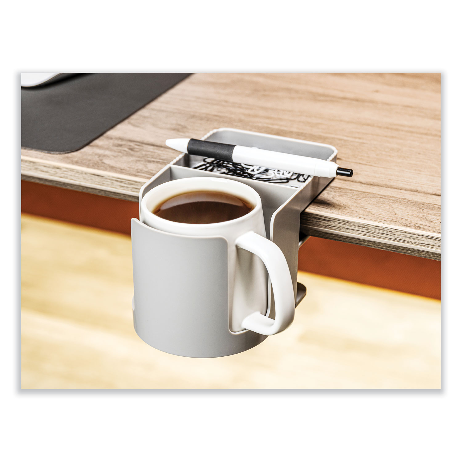 Standing Desk Cup Holder Organizer, Two Sections, 3.94 x 7.04 x 3.54