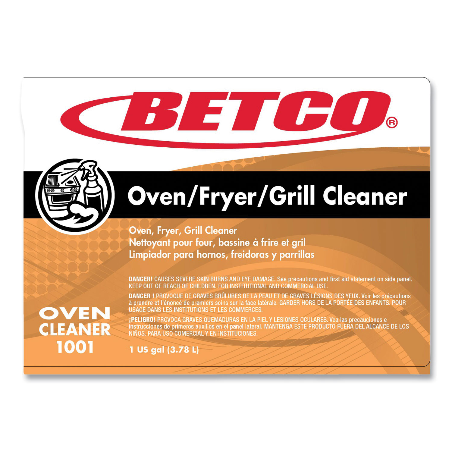 Betco® Oven Fryer Grill Cleaner, Characteristic Scent, 1 gal Bottle, 4