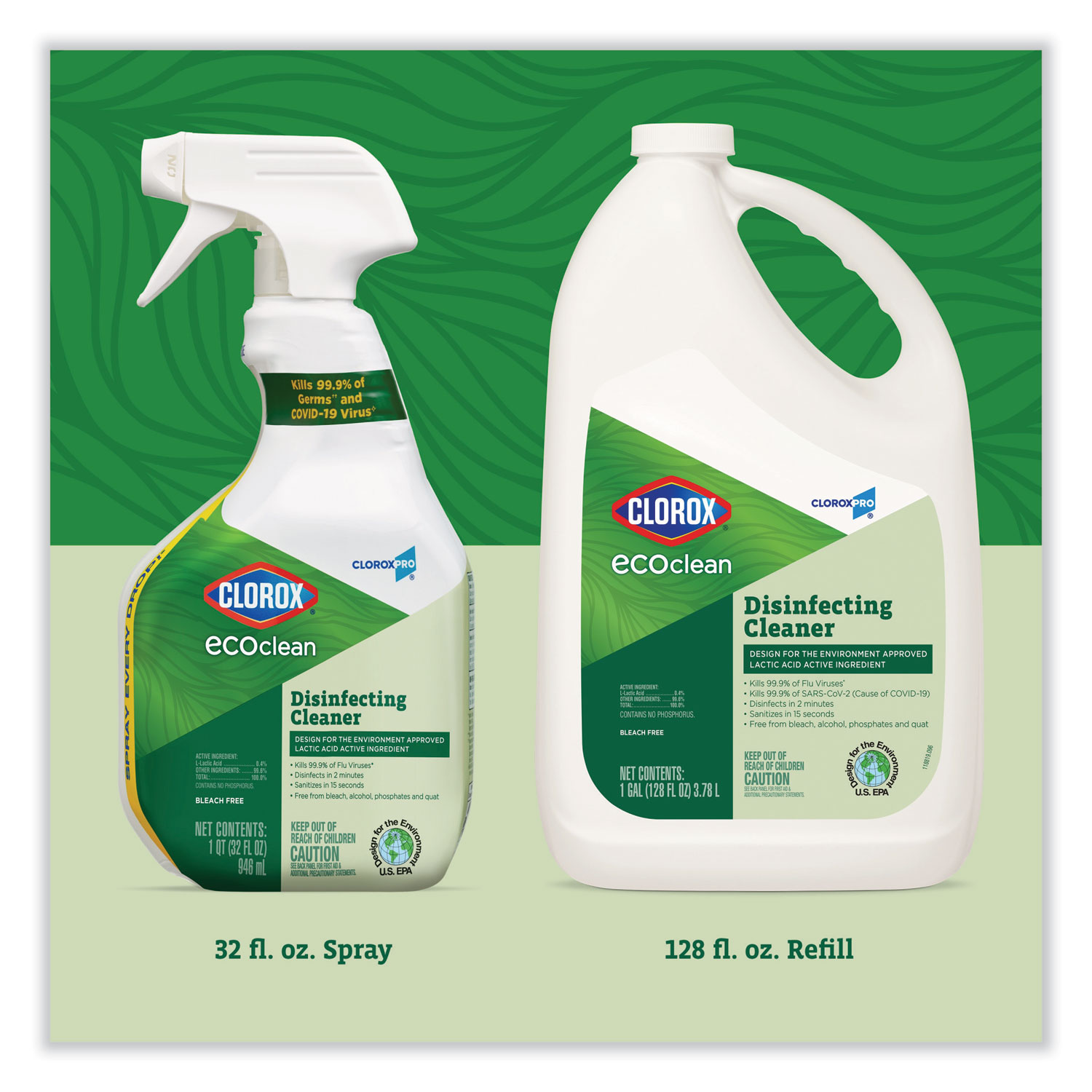 Clorox® Clorox Pro EcoClean Disinfecting Cleaner, Unscented, 32 oz