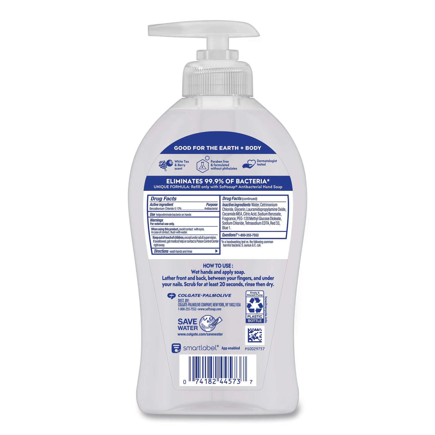 Antibacterial Hand Soap, White Tea and Berry Fusion, 11.25 oz Pump