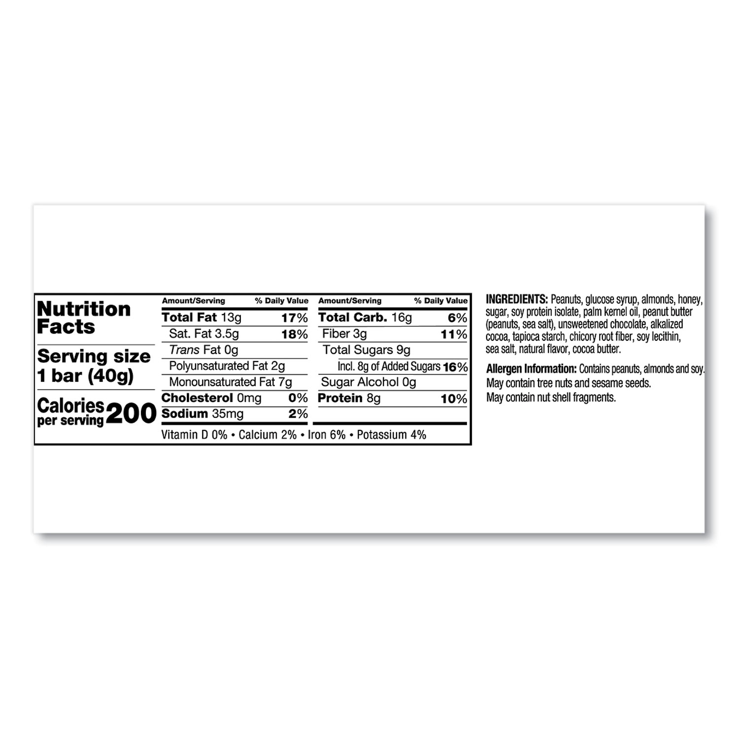 KIND Plus Nutrition Boost Bar, Peanut Butter Dark Chocolate/Protein, 1.