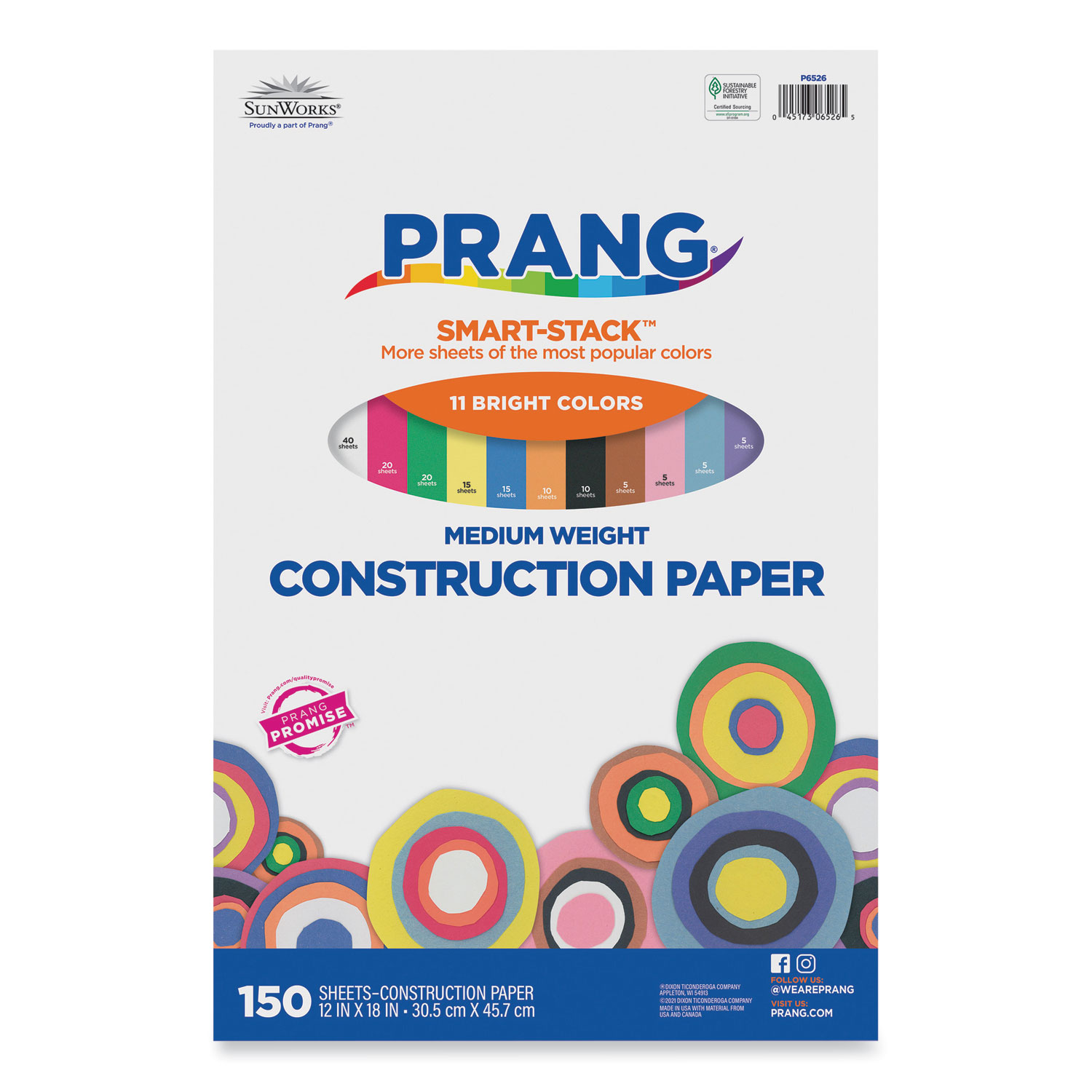 SunWorks Construction Paper SmartStack, 50 lb Text Weight, 12 x 18