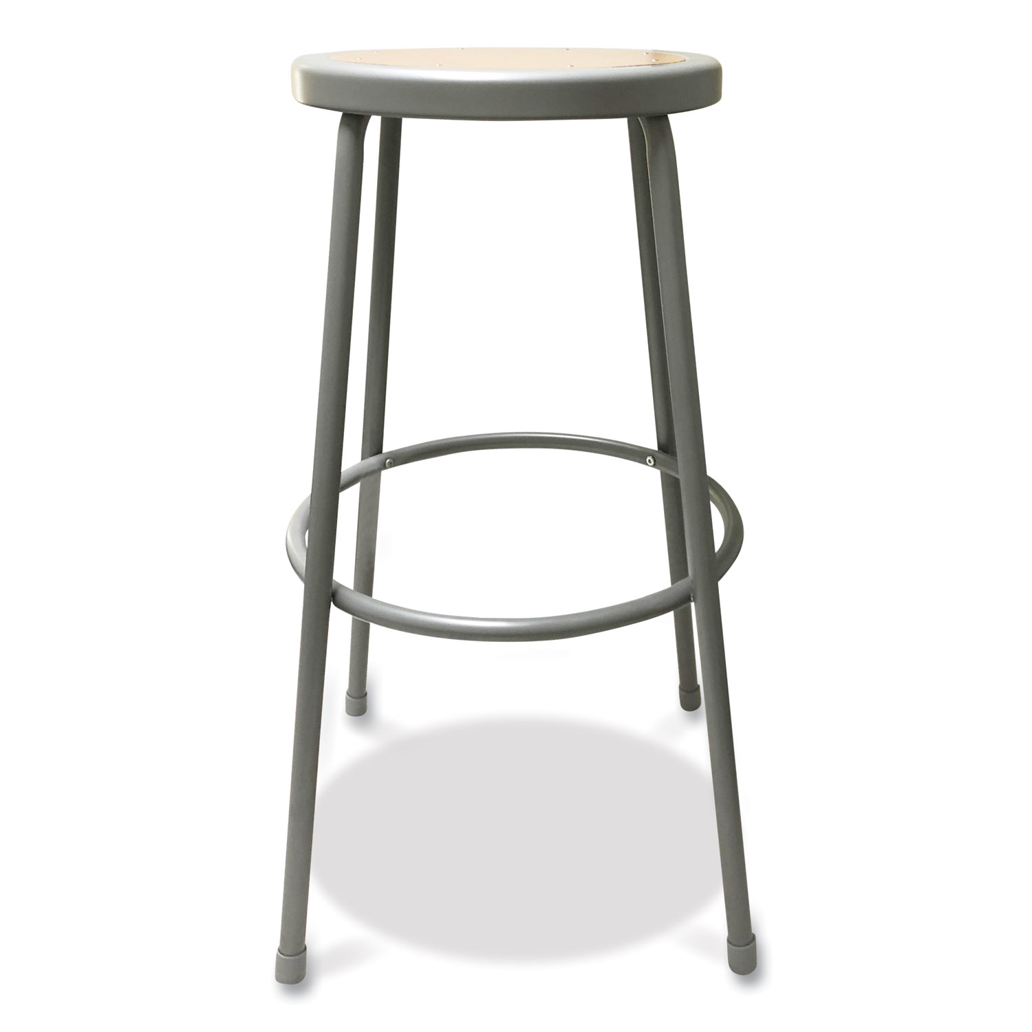 Industrial Metal Shop Stool, Backless, Supports Up to 300 lb, 30" Seat