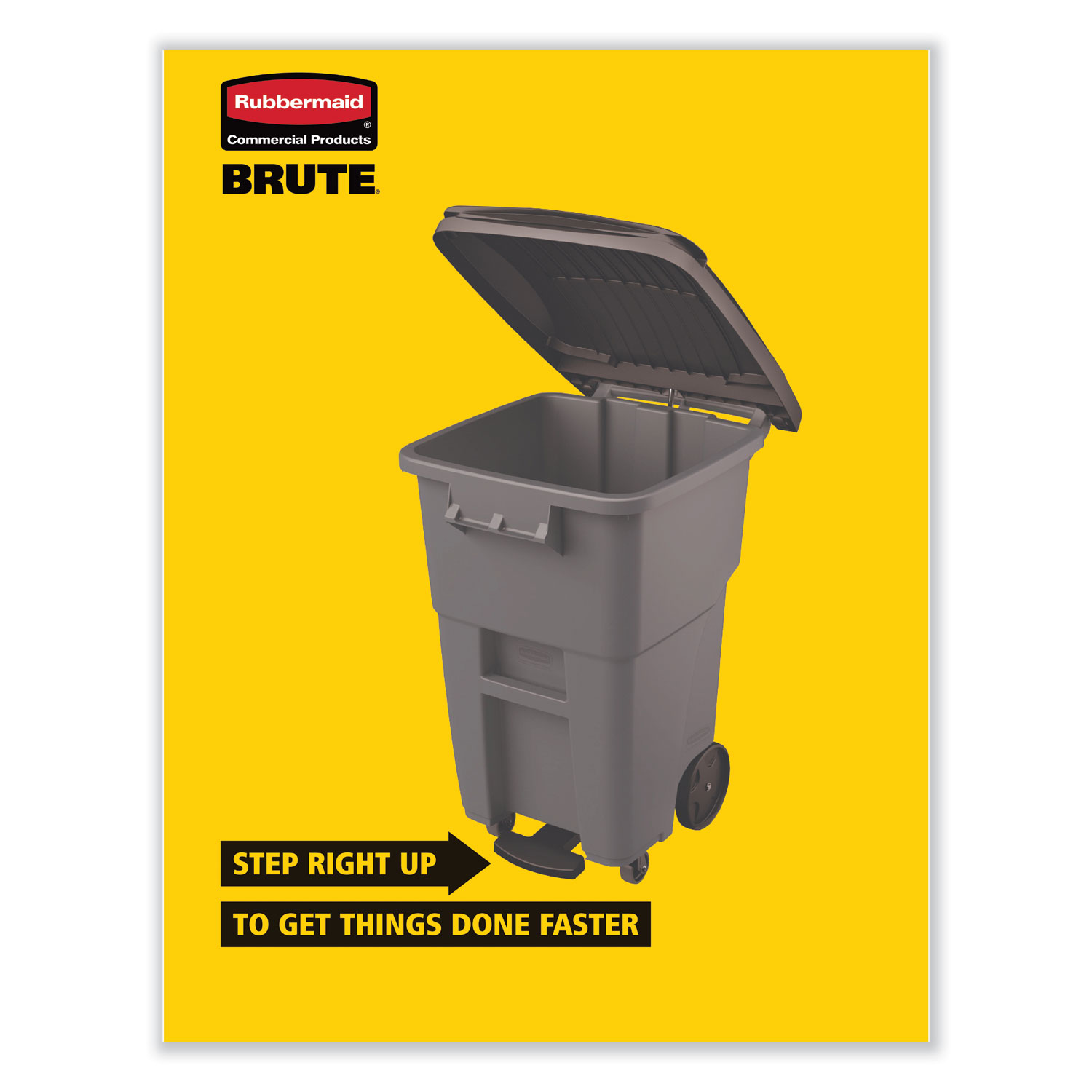 Rubbermaid® Commercial Brute RollOut HeavyDuty Container, 65 gal