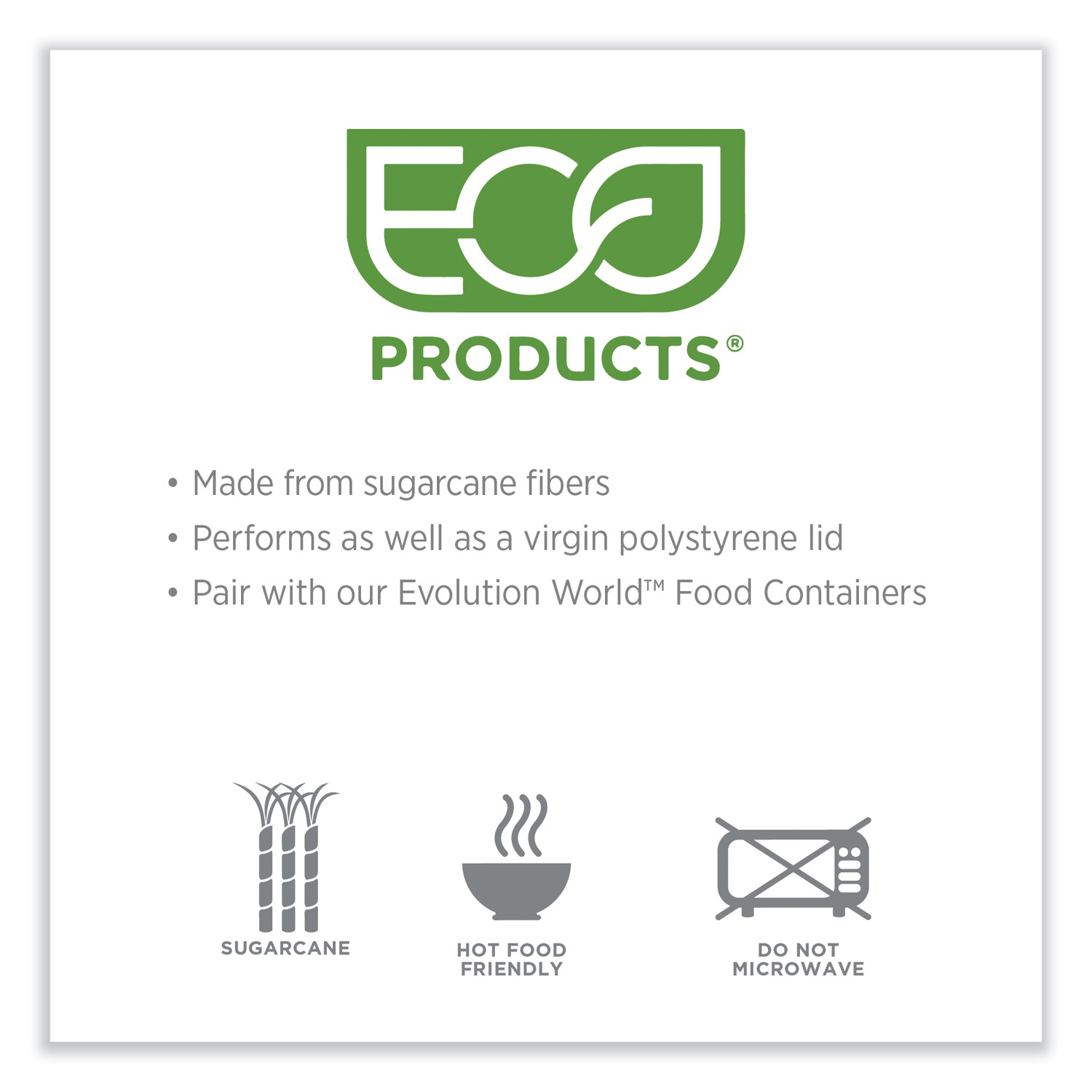 EcoProducts® Evolution World EcoLid 25 Recycled Food Container Lid