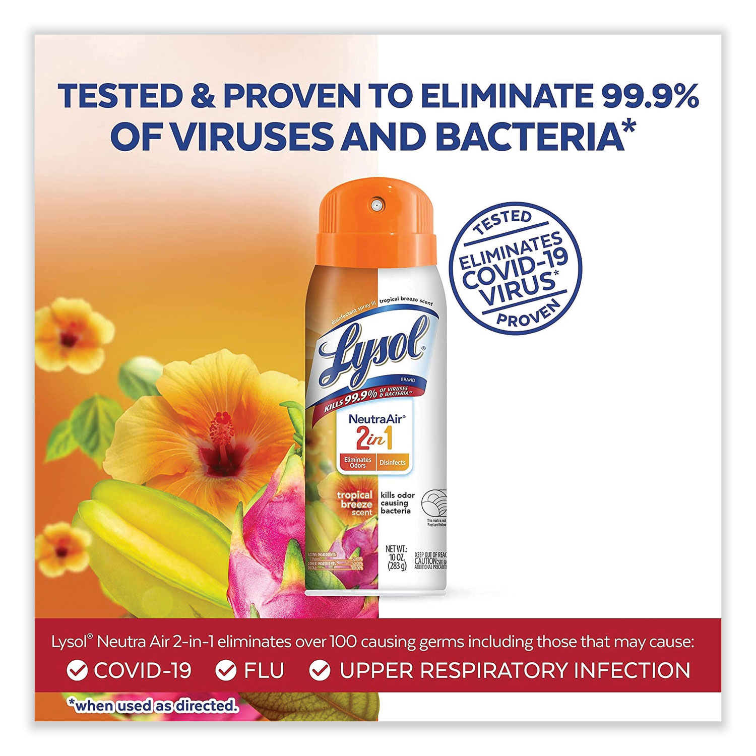 LYSOL® Neutra Air® 2 in 1 Disinfectant Spray III, Tropical Breeze, 10