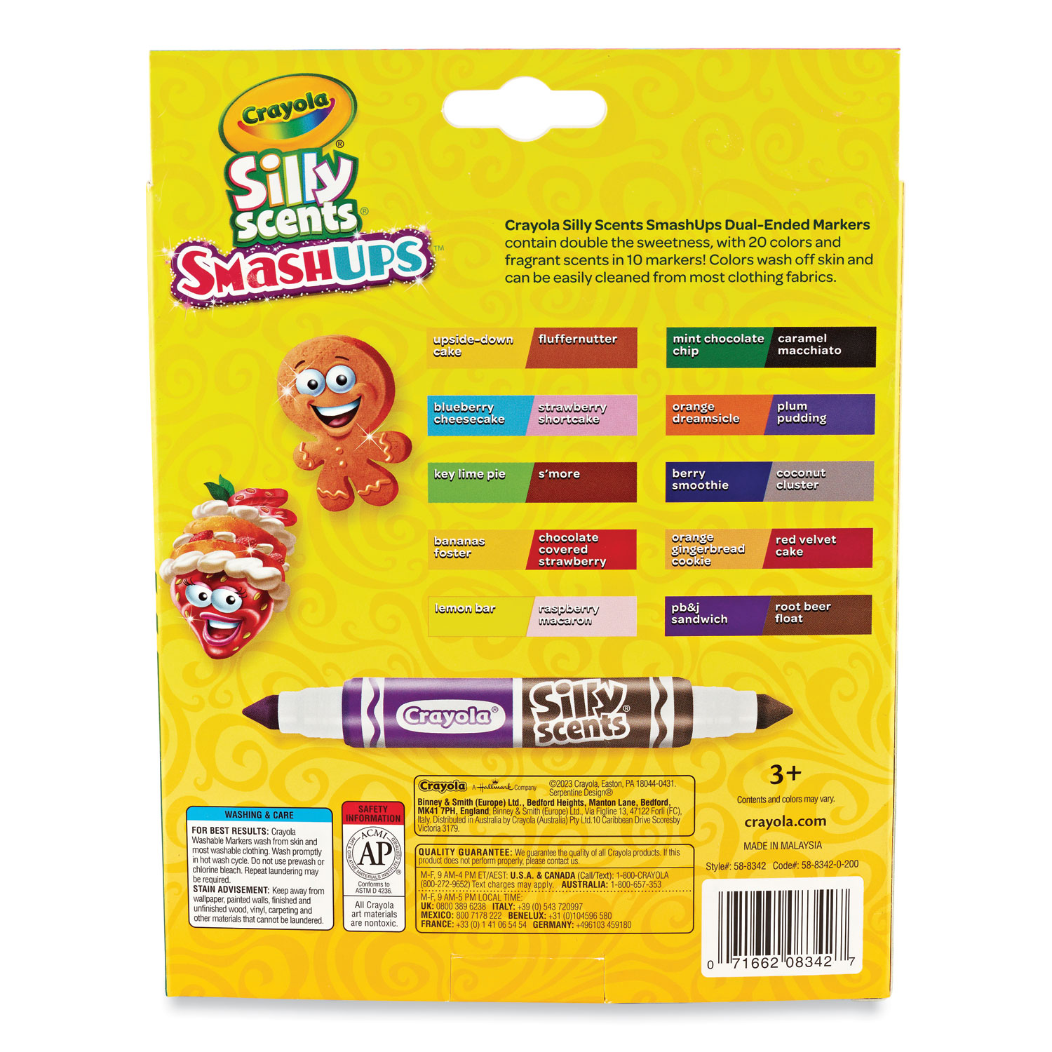 Crayola® Silly Scents Smash Up Dual Ended Markers, Broad Tip, Assorted