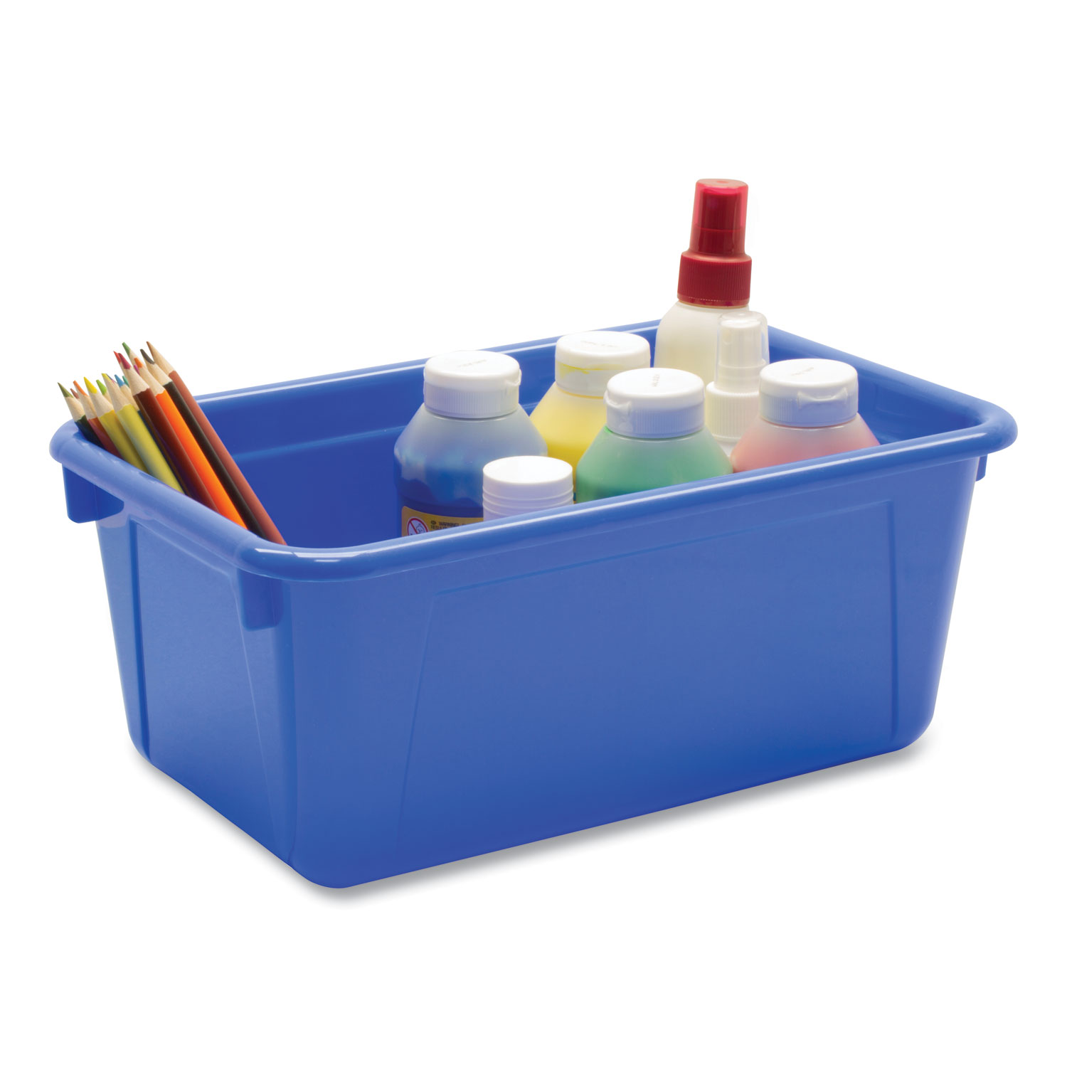 Cubby Bin with Lid, 1 Section, 2 gal, 8.2 x 12.5 x 11.5, Assorted