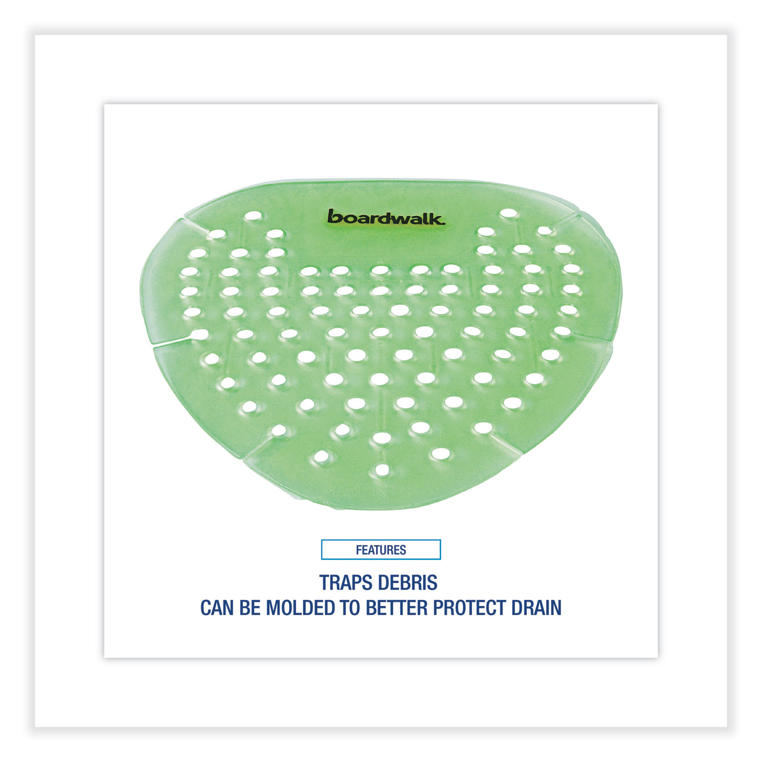 Boardwalk® Gem Urinal Screens, Herbal Mint Scent, Green, 12/Box ; Able Paper & Janitorial