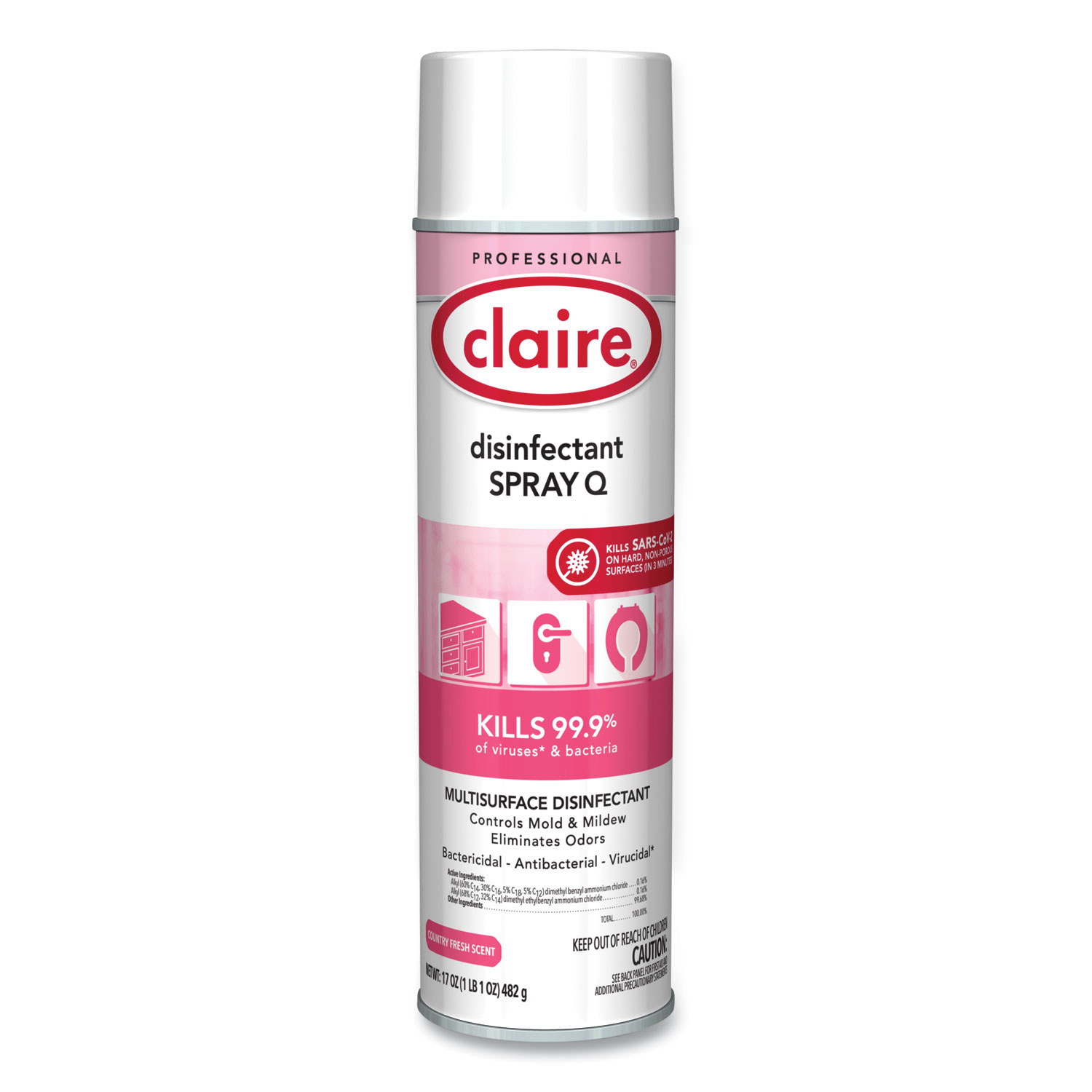 Claire® Spray Q Disinfectant, Country Fresh Scent, 17 oz Aerosol Spray