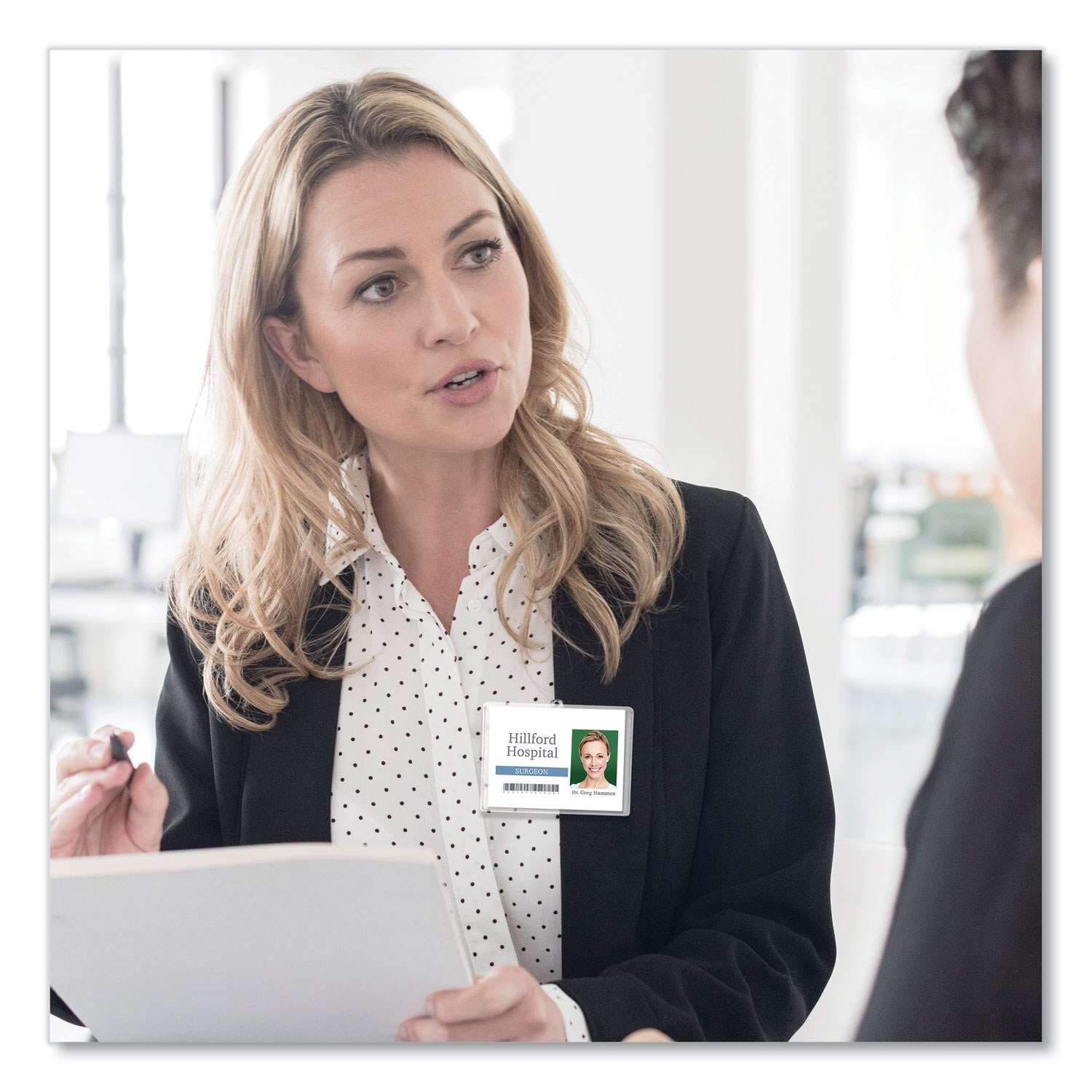 ClipStyle Name Badge Holder with Laser/Inkjet Insert, Top Load, 4 x 3