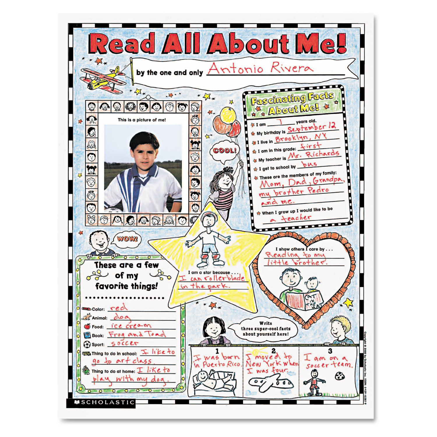Scholastic Instant Personal Poster Sets, Read All About Me, 17" x 22