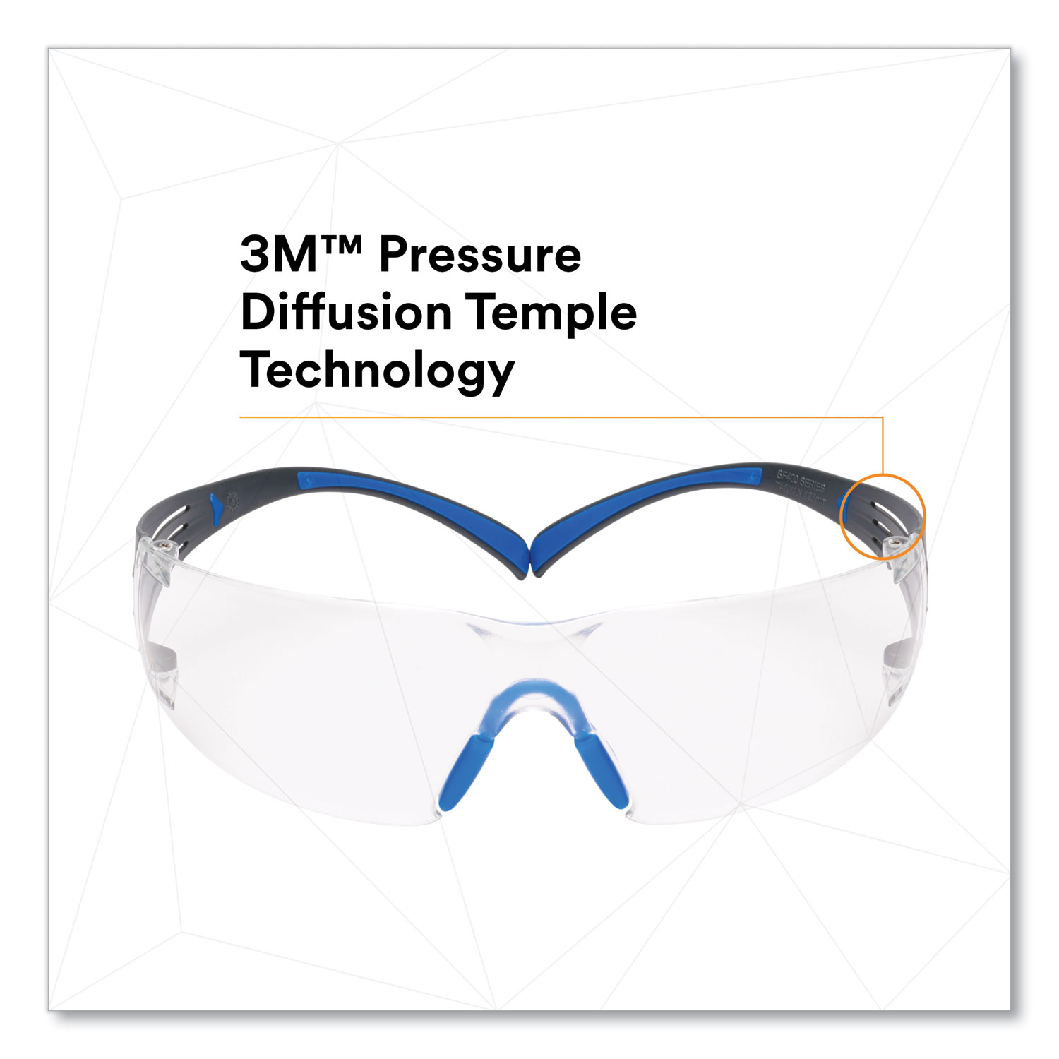 3M™ SecureFit Protective Eyewear, 400 Series, Black/Blue Plastic Frame