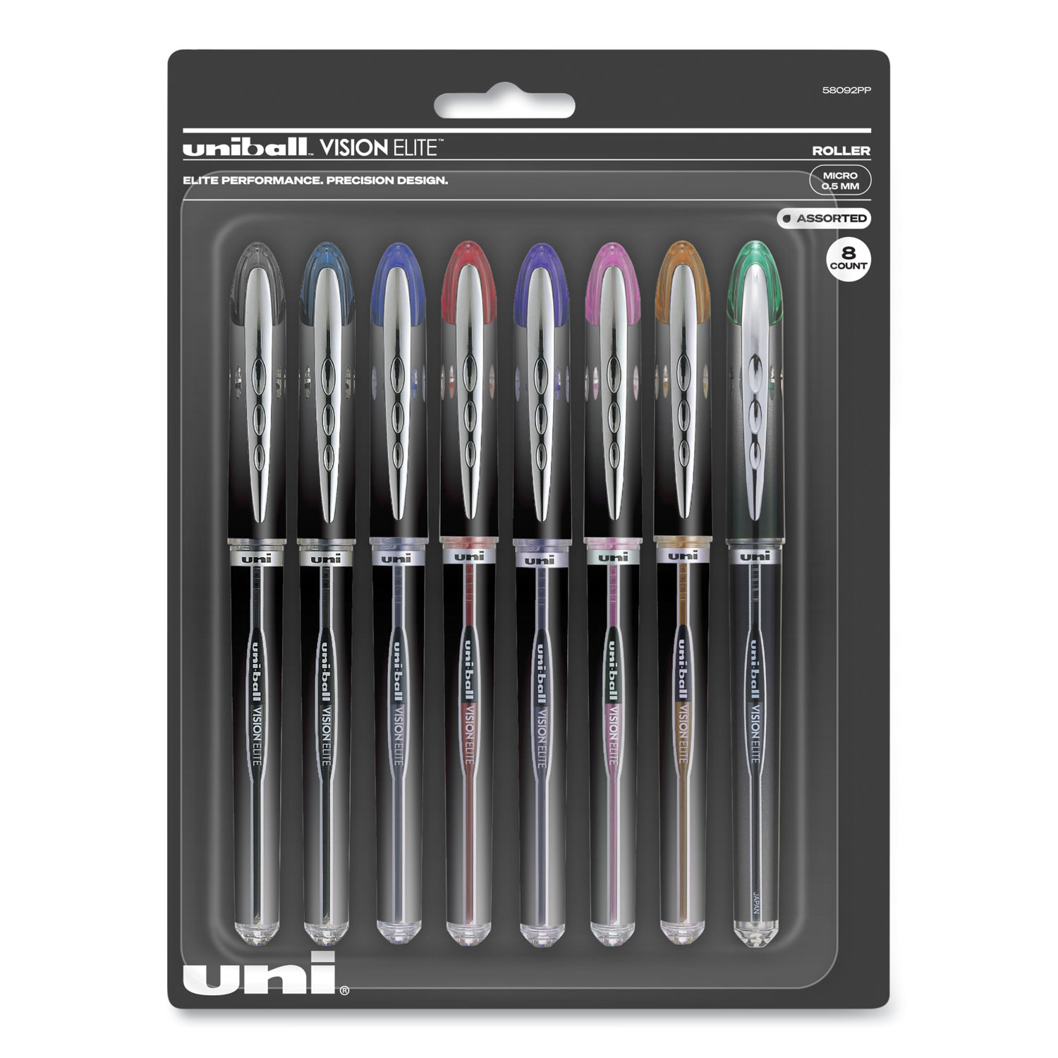 VISION ELITE Hybrid Gel Pen, Stick, Fine 0.5 mm, Assorted Ink and 