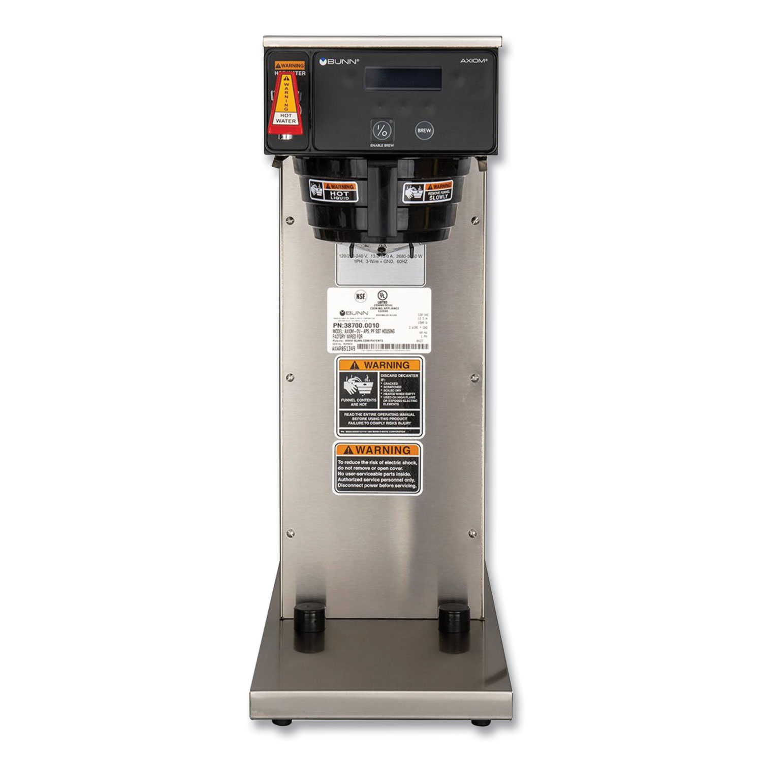 BUNN® AXIOM DVAPS Airpot System, 12 Cups, Silver/Black, Ships in 710