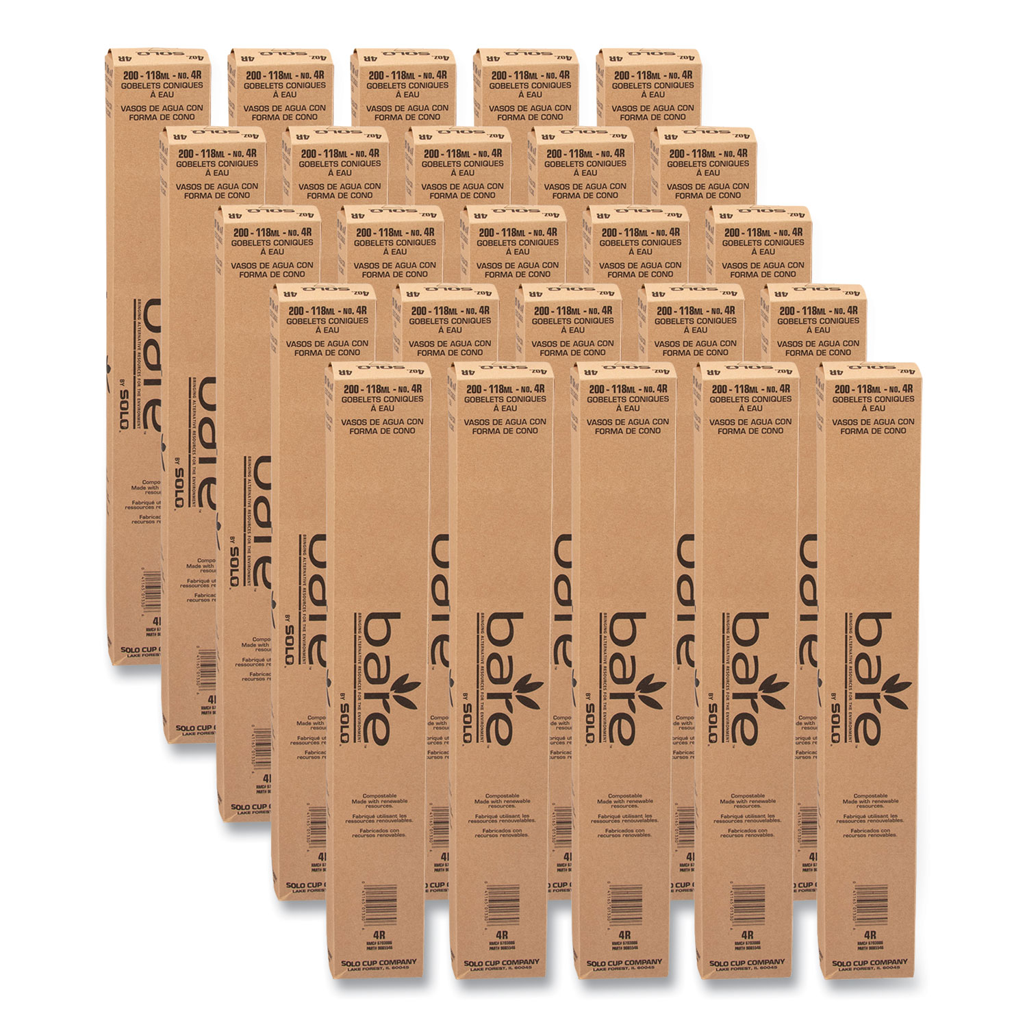 SOLO® Cone Water Cups, 4 oz, White, 200/Bag, 25 Bags/Carton ; KSS Enterprises