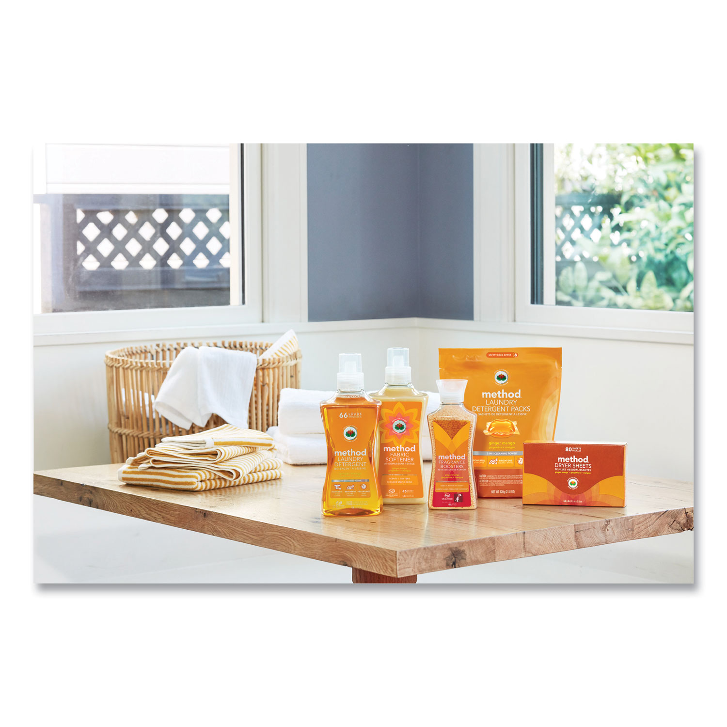 Method® Fragrance Booster Beads, Ginger Mango Scent, 14.8 oz Bottle, 6