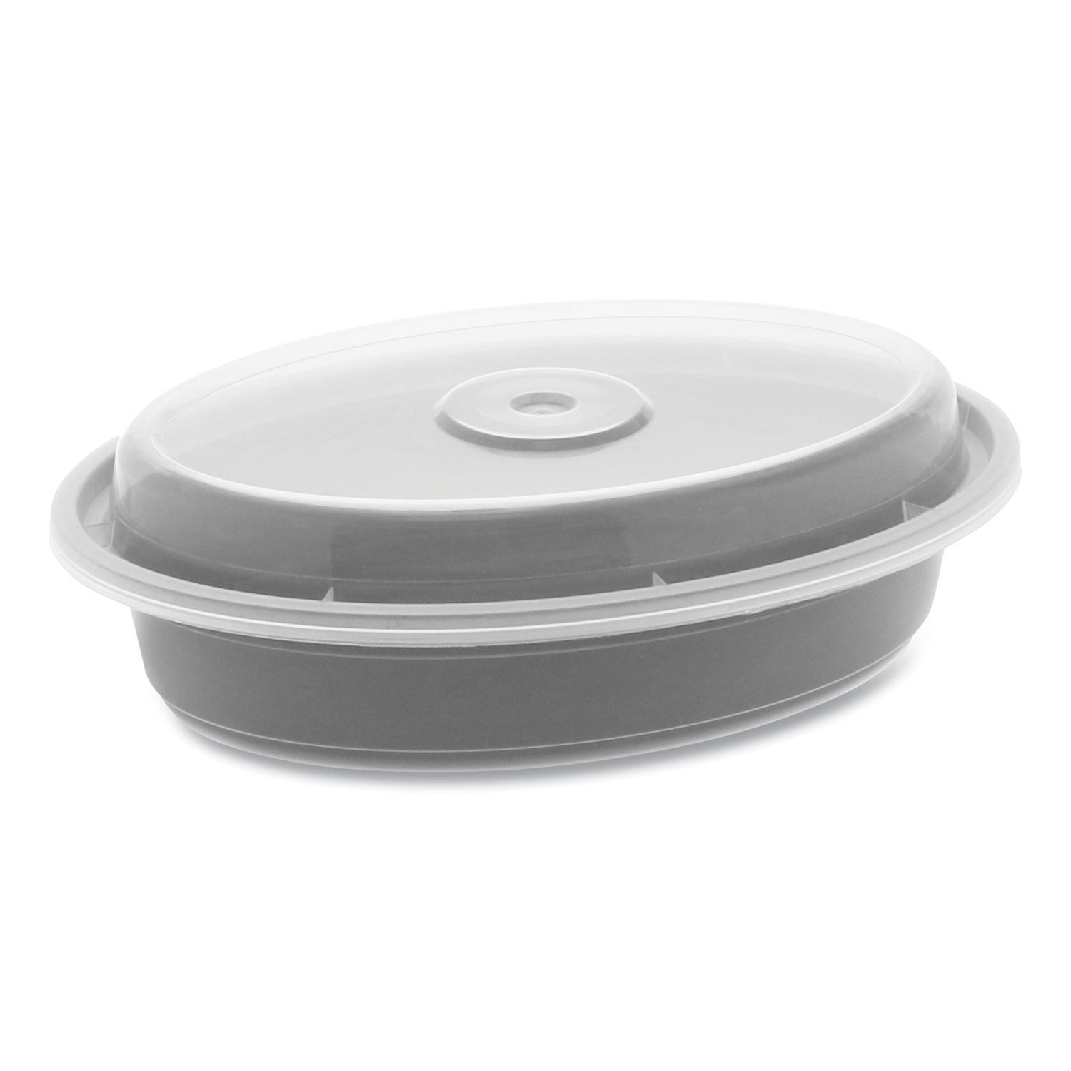 Newspring VERSAtainer Microwavable Containers, Oval, 12 oz, 6.8 x 4.8 x