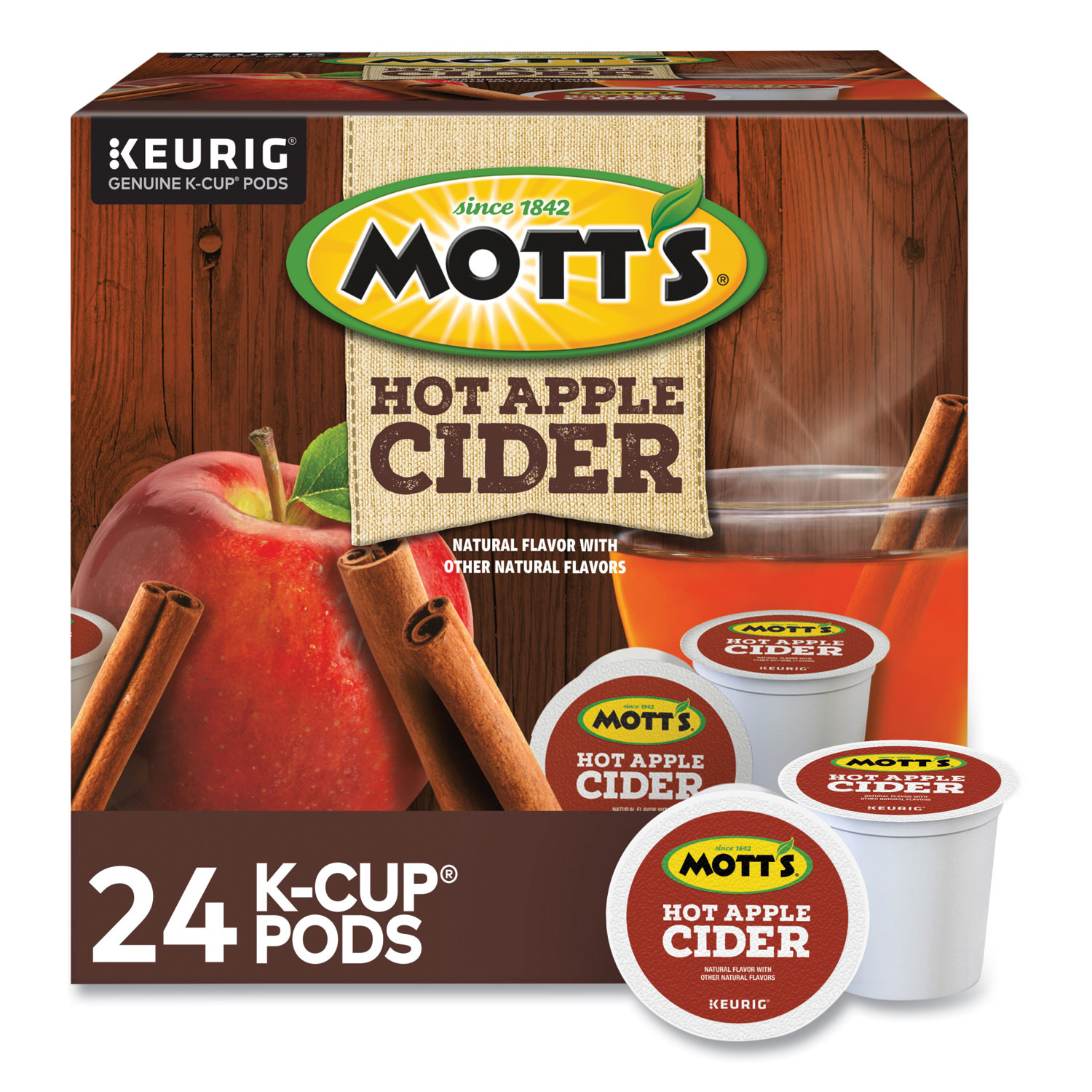 Hot Apple Cider KCup Pods, 1 oz KCup Pod, 24/Box National Office